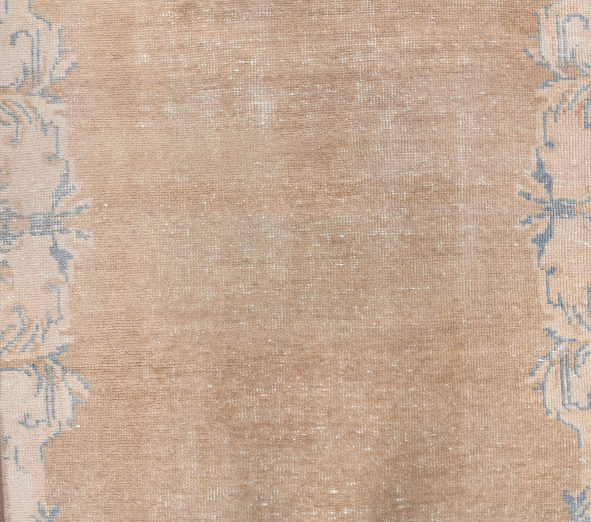 1970s Brown Floral Oushak Runner Rug