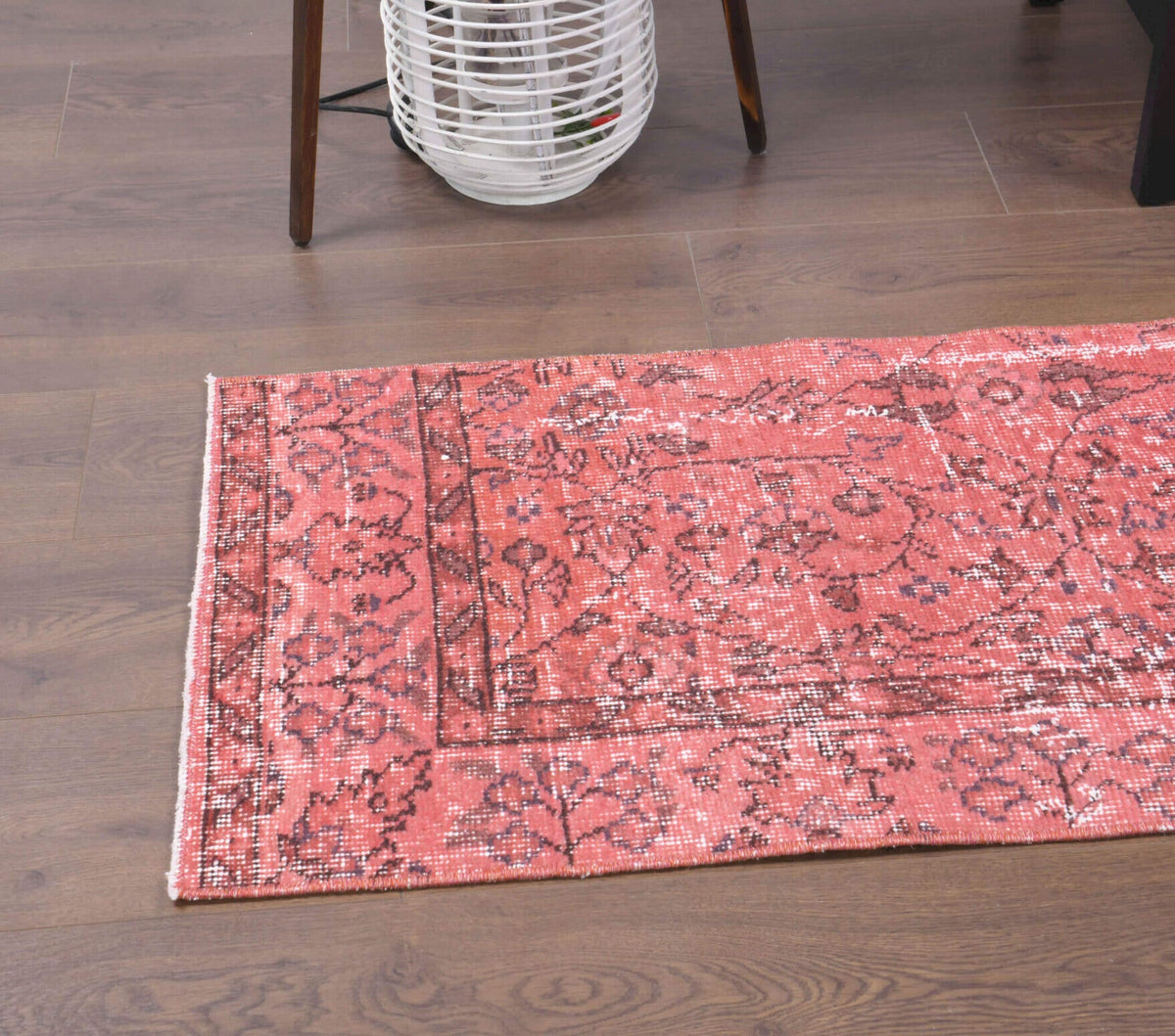 Pink Floral Anatolian Rug -  Vintage from 1970&prime;s