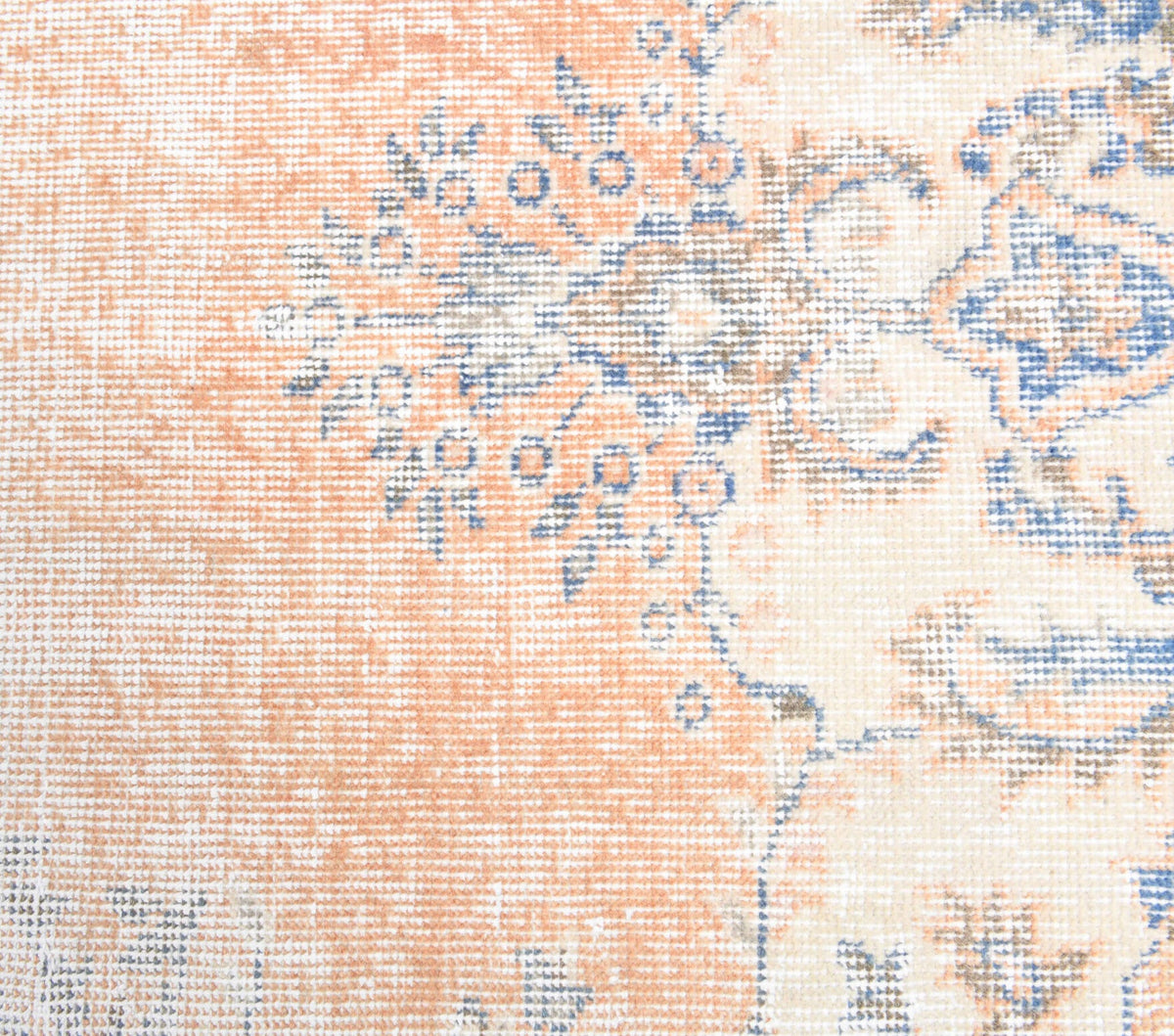 Distressed Orange Vintage Oushak Runner Rug