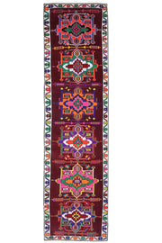 Vibrant Purple Vintage Anatolian Runner Rug