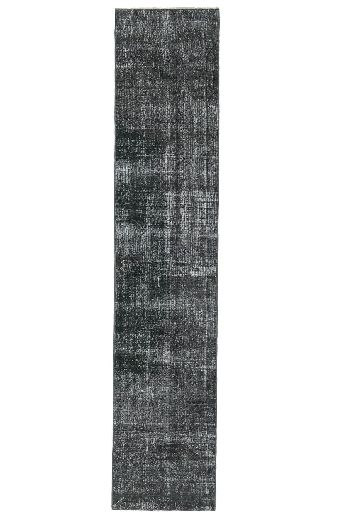 Solid Black Vintage Anatolian Runner Rug