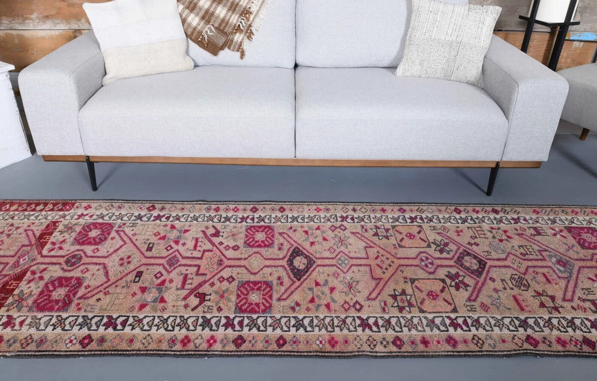 Heirloom Unique Vintage Handwoven Oushak Runner