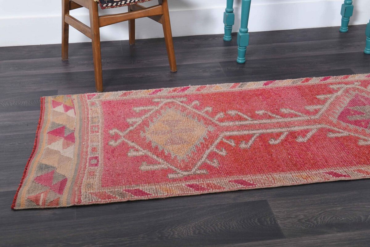Tek parça el dokuma vintage yolluk 86x293 cm (2,52 m²) – Pera Halı