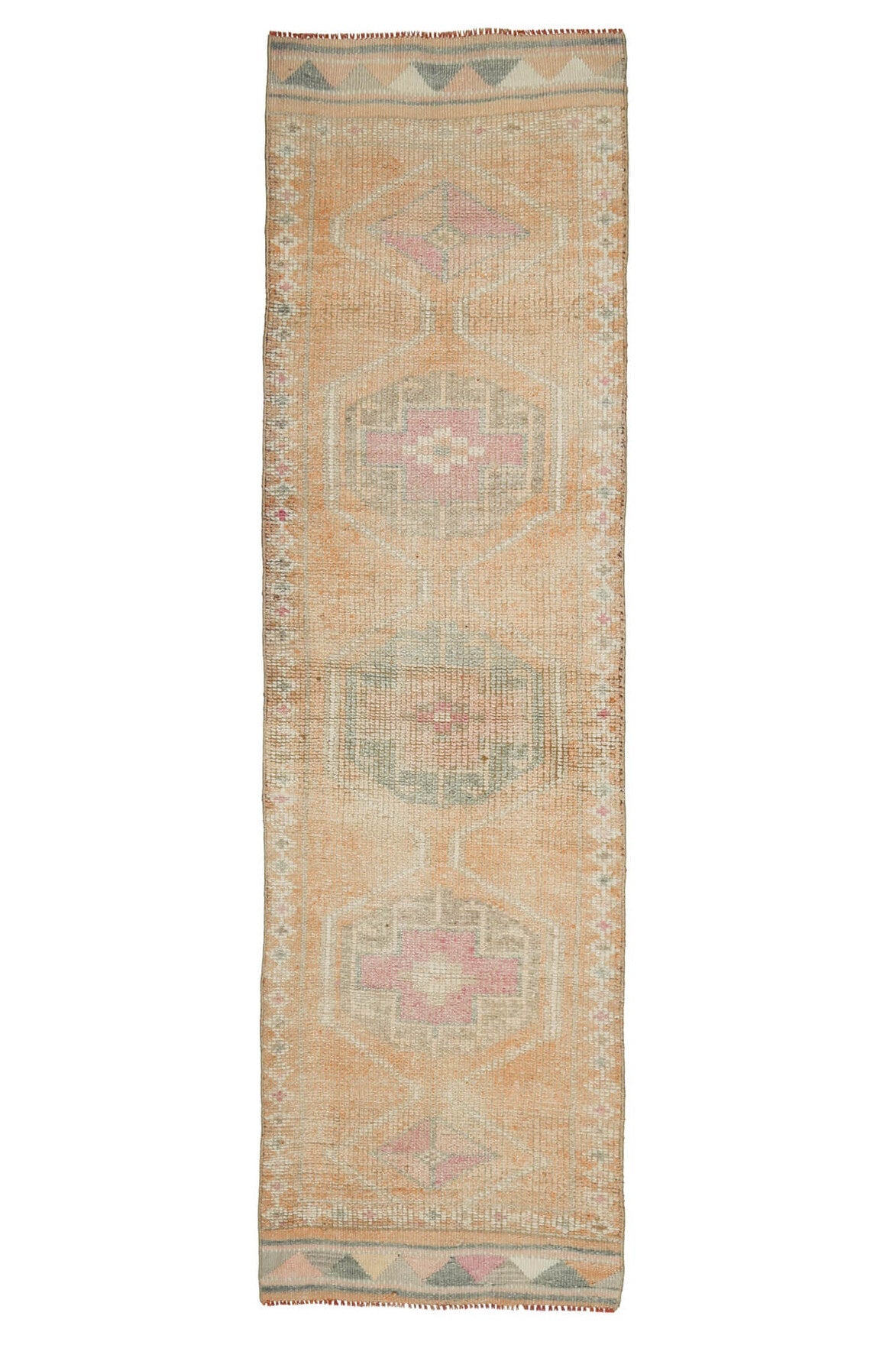 El yapımı vintage yolluk 86x310 cm oryantal desenli yün - farklı açıdan görünüm