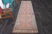 El yapımı vintage yolluk 86x348 cm oryantal desenli yün - detay görünümü