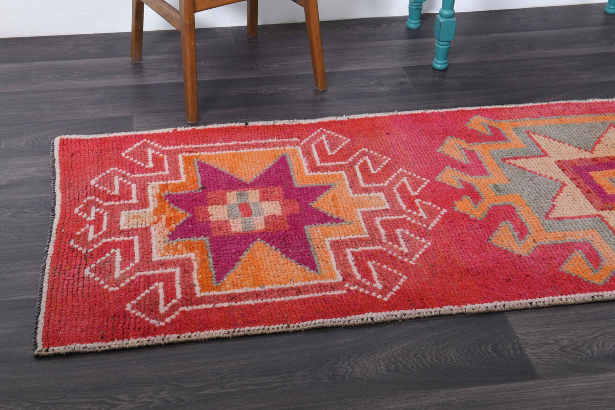 Tek parça el dokuma vintage yolluk 88x299 cm (2,63 m²) – Pera Halı