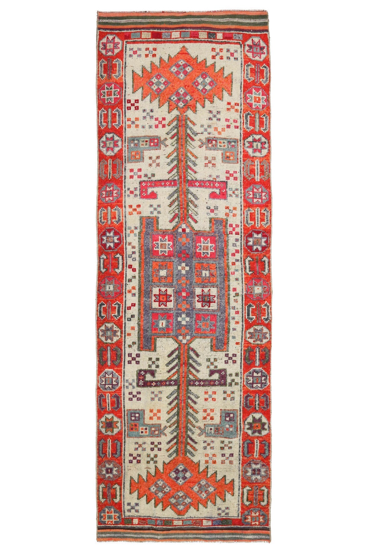 Turkish Vintage Oushak Runner Rug