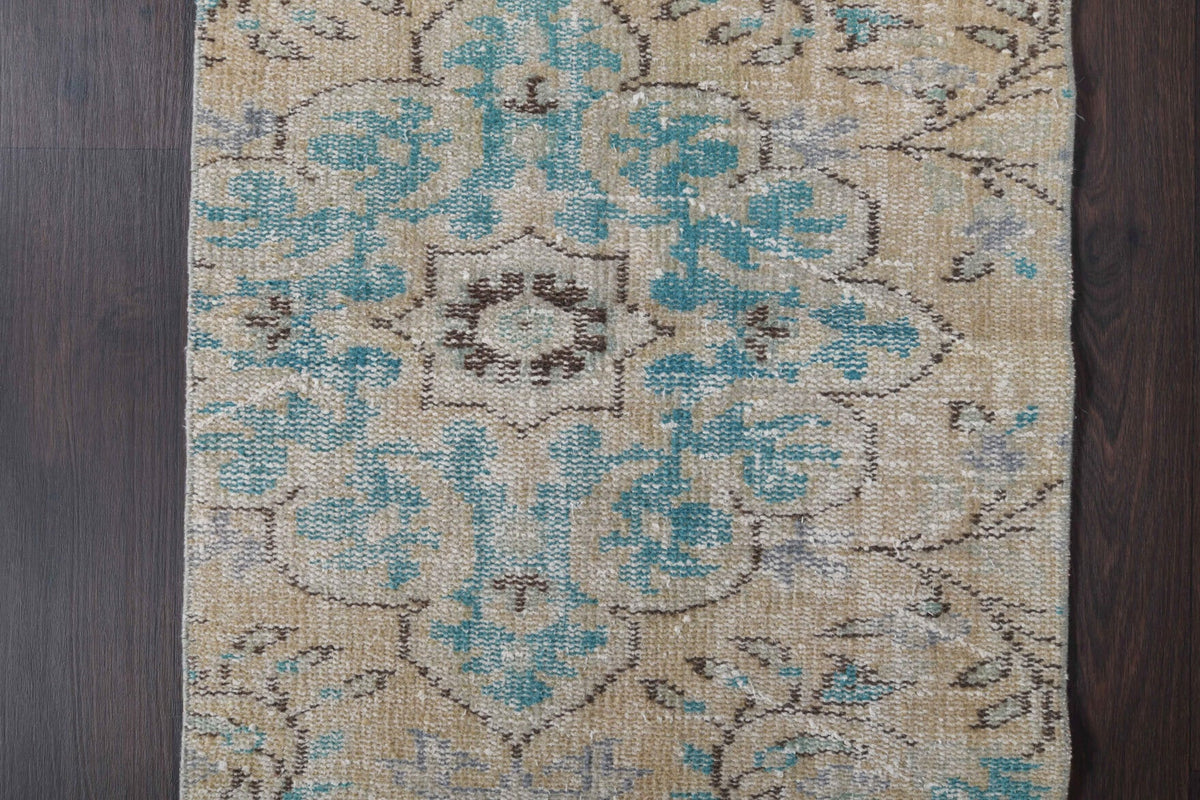 Antre ve koridor için oryantal desenli el dokuma vintage yolluk – 72x271 cm