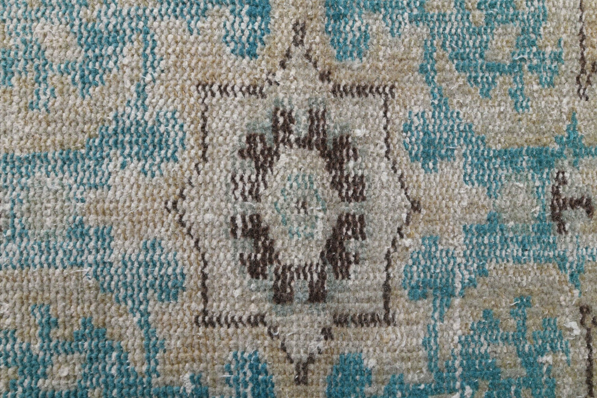 Vintage yolluk 72x271 cm – turuncu ve bej oryantal desenli, el dokuma