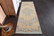 El yapımı vintage yolluk 81x231 cm oryantal desenli yün - detay görünümü