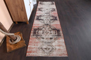 1970'lerden Anadolu kökenli oryantal desenli el dokuma vintage yolluk, 80x276 cm