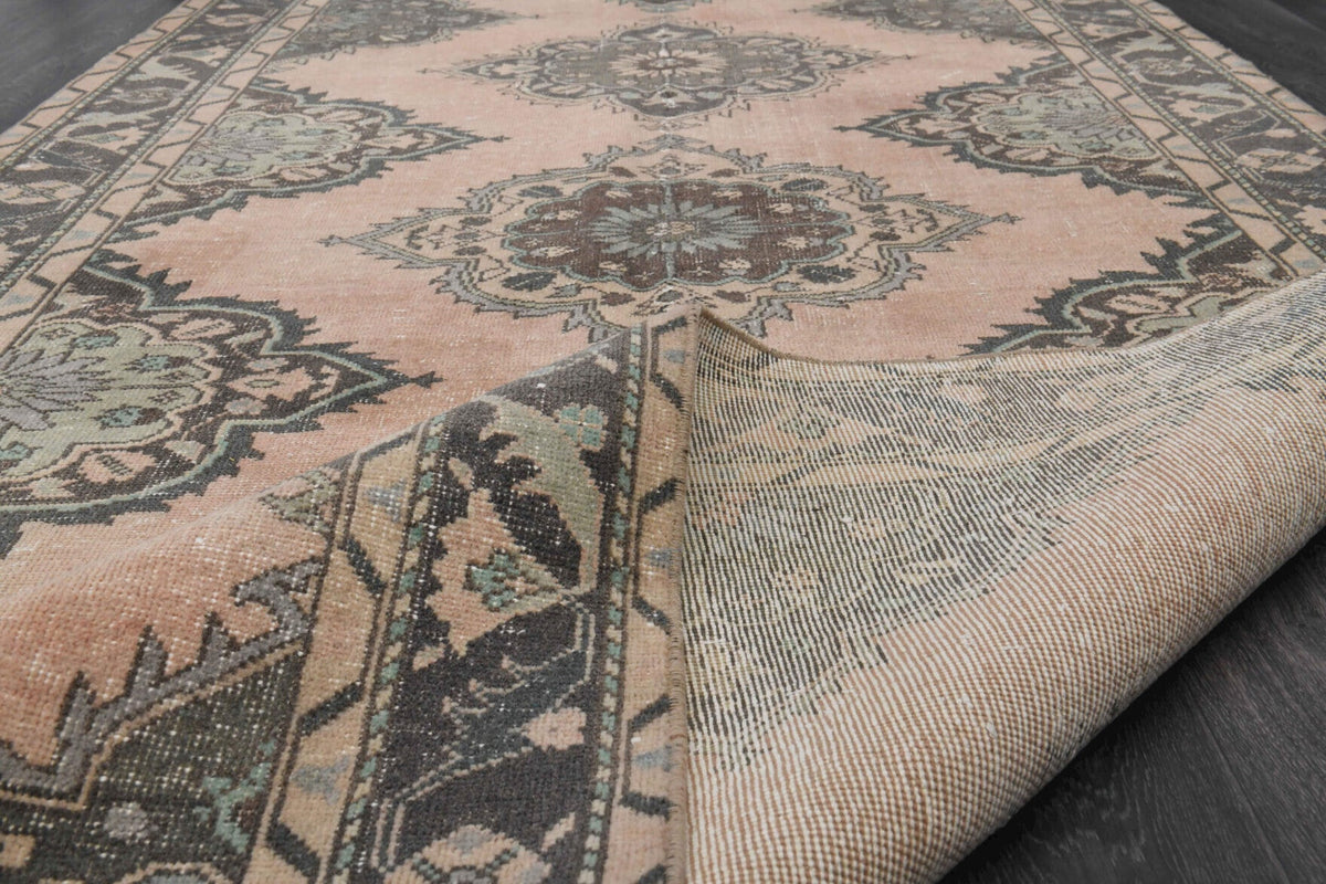 Antre ve koridor için tribal desenli el dokuma vintage yolluk – 145x380 cm