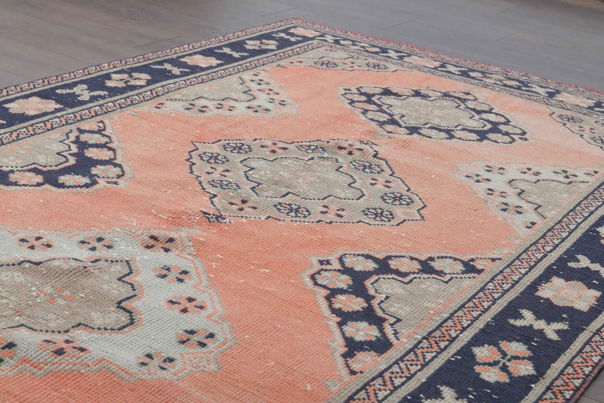 El yapımı vintage yolluk 132x340 cm oryantal desenli yün - farklı açıdan görünüm