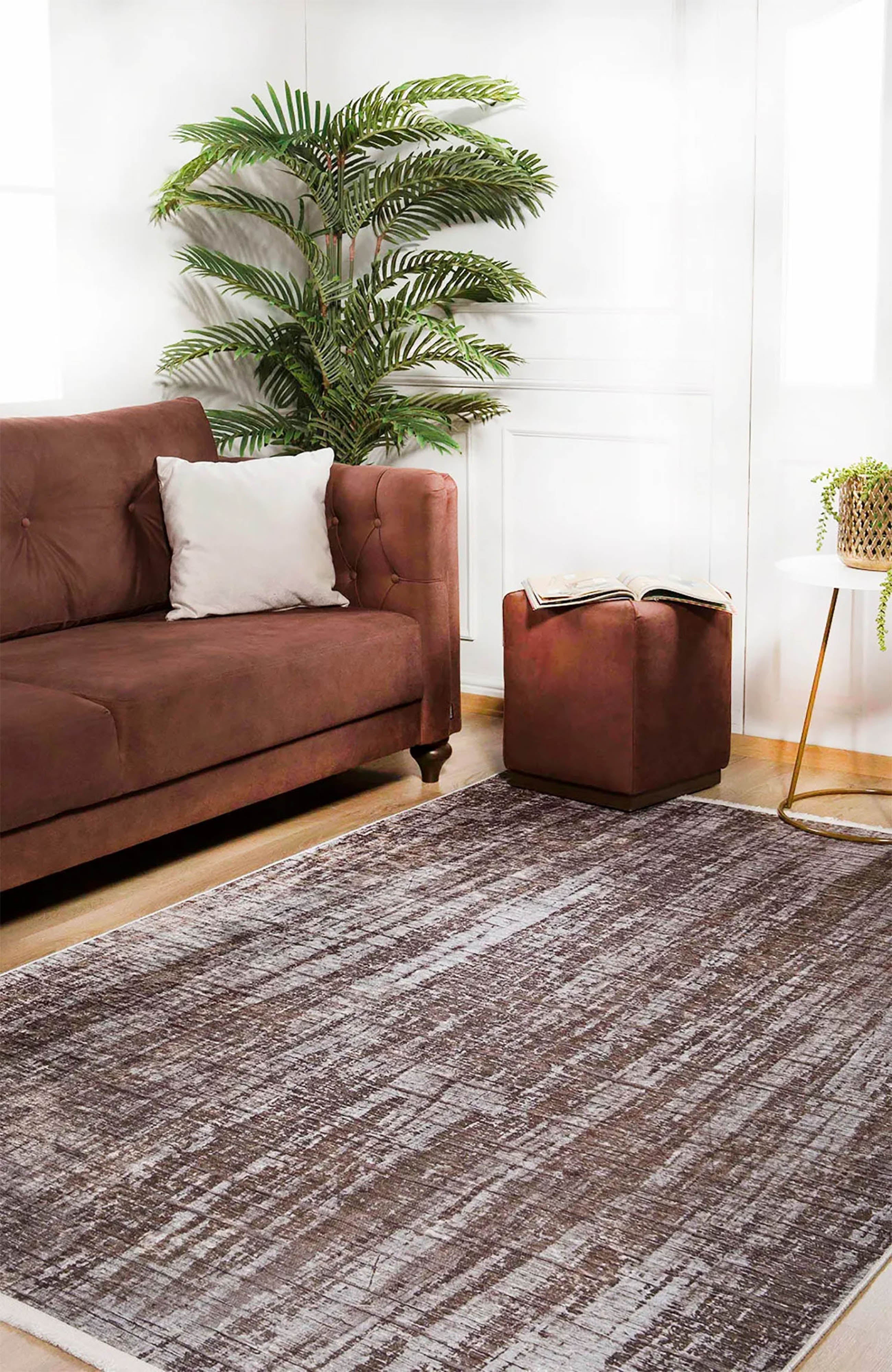 Badem Kahverengi Modern Halı - Pera Halı