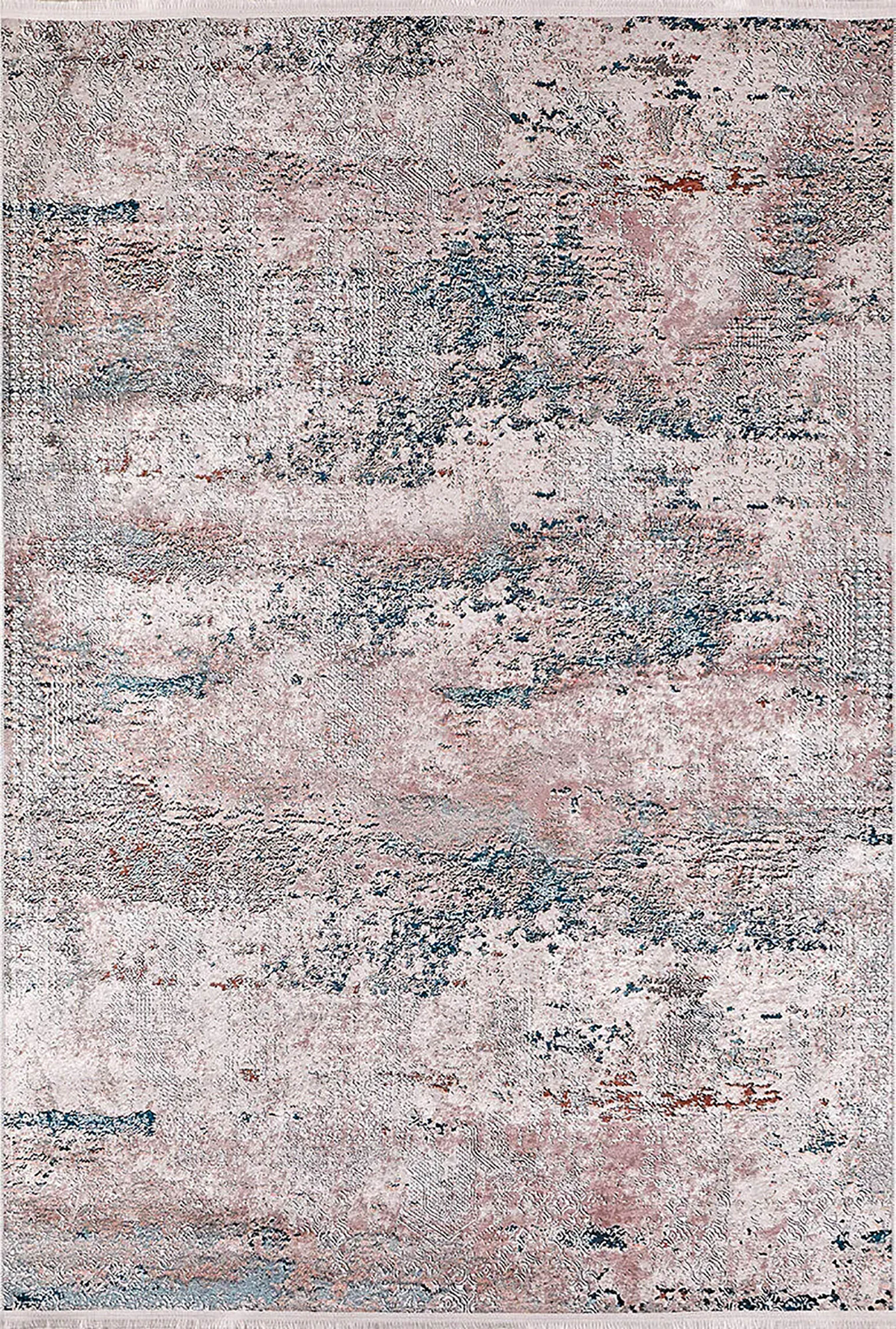 Pale Pink Cream Beige Geometric Patterned Kilim Rug