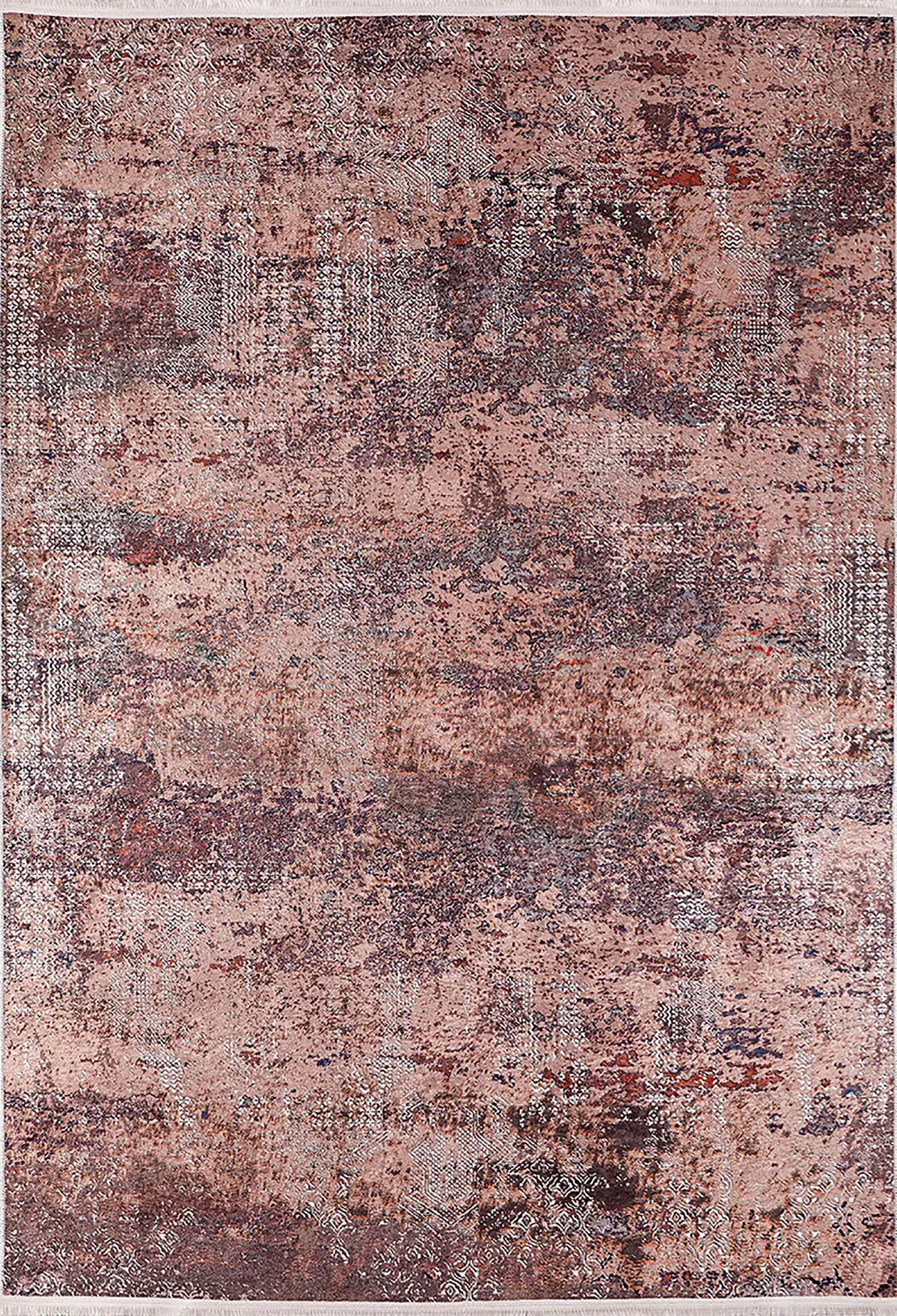 Pale Pink Cream Beige Geometric Patterned Kilim Rug
