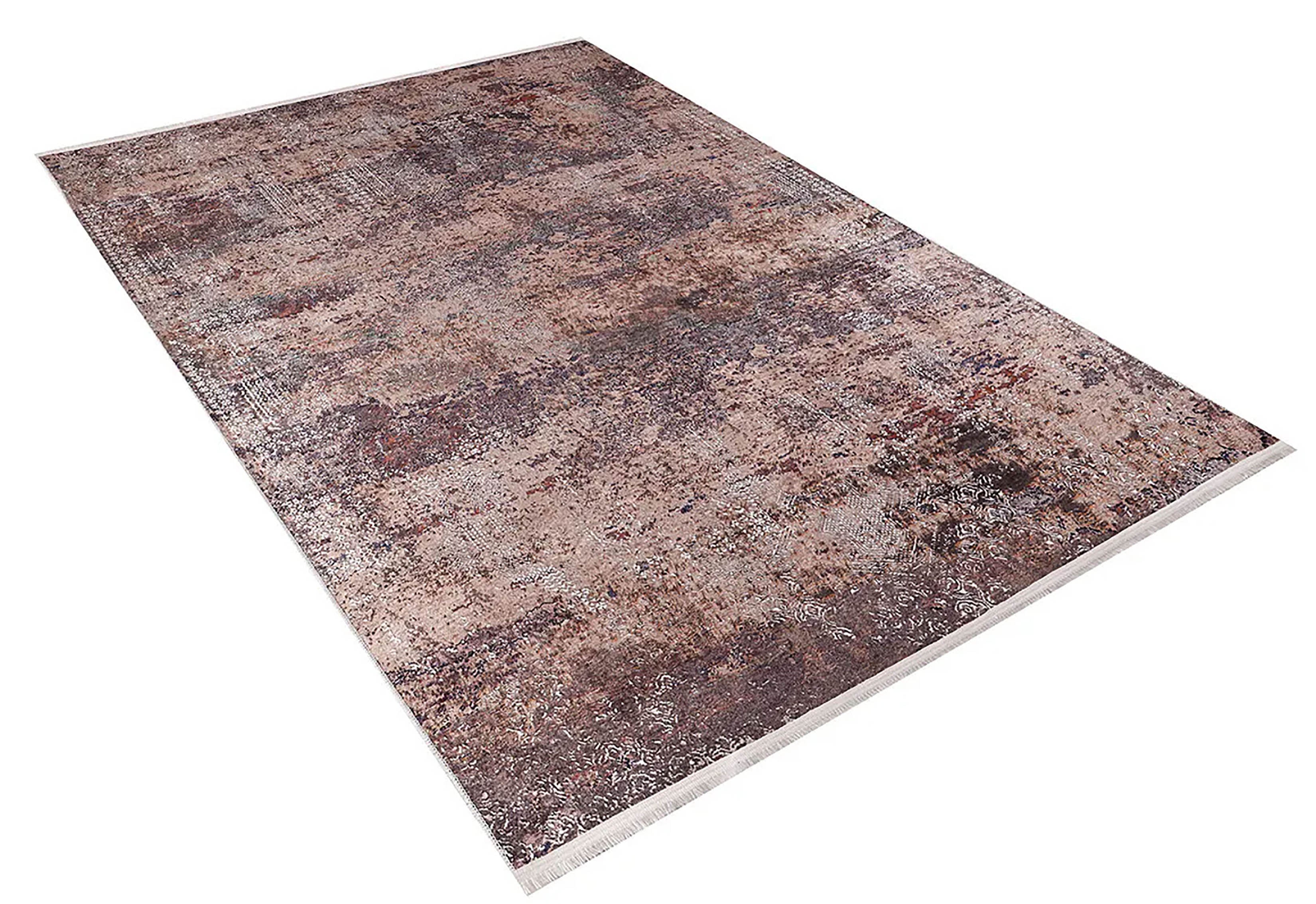 Pale Pink Cream Beige Geometric Patterned Kilim Rug