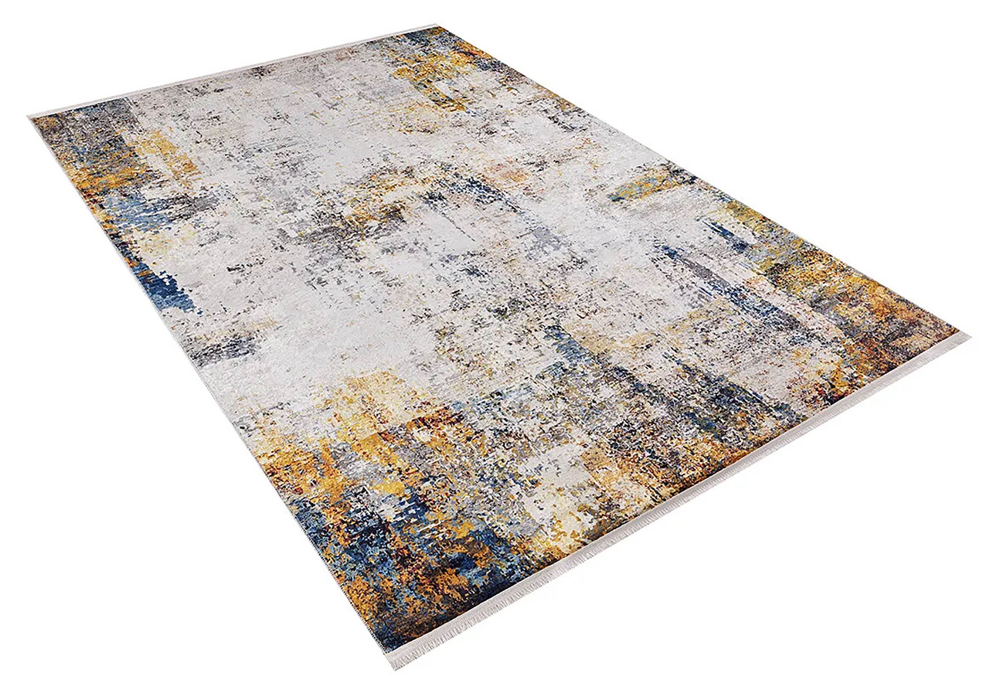 Pale Pink Cream Beige Geometric Patterned Kilim Rug