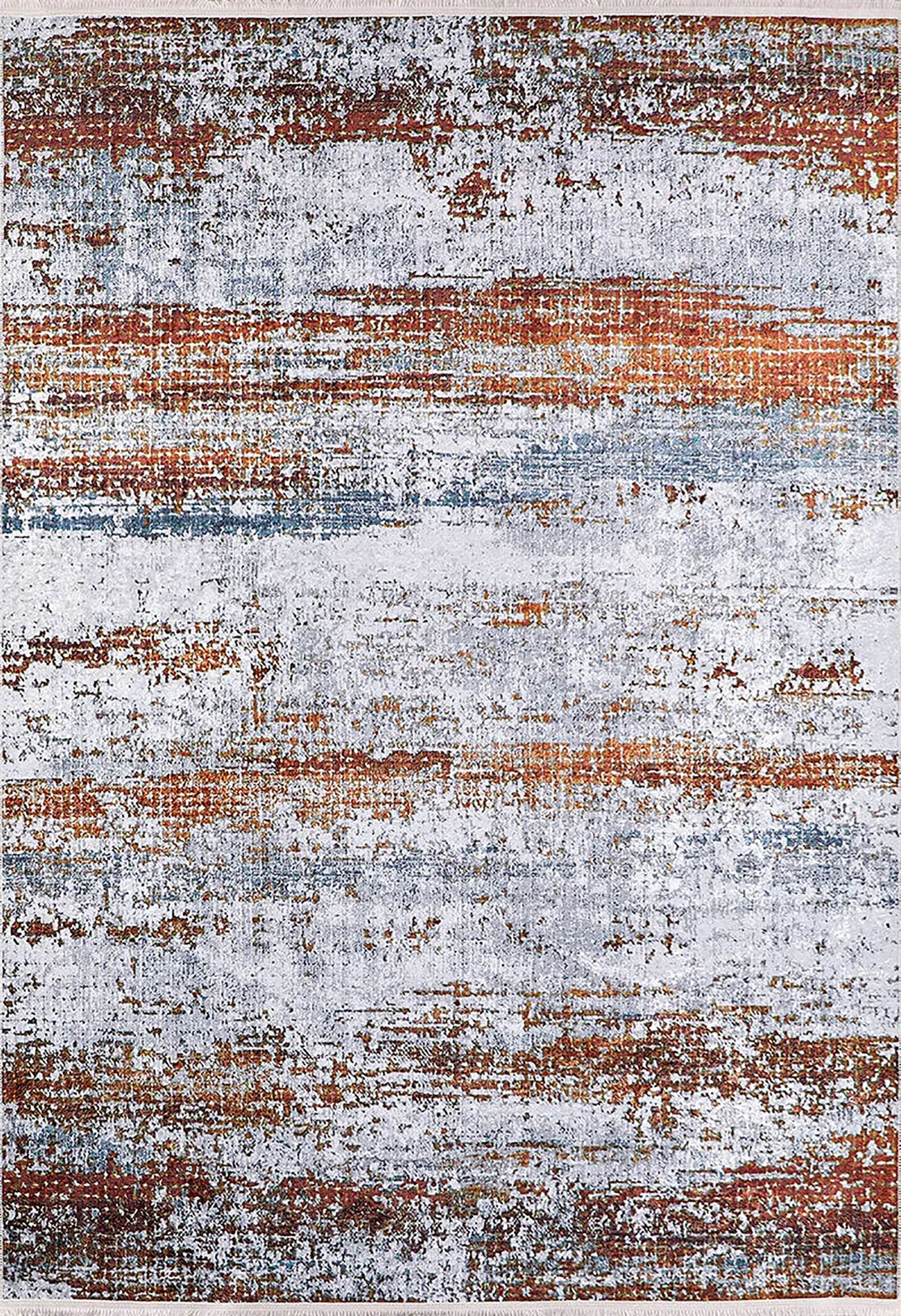 Gri Turuncu Modern Halı - Pera Halı