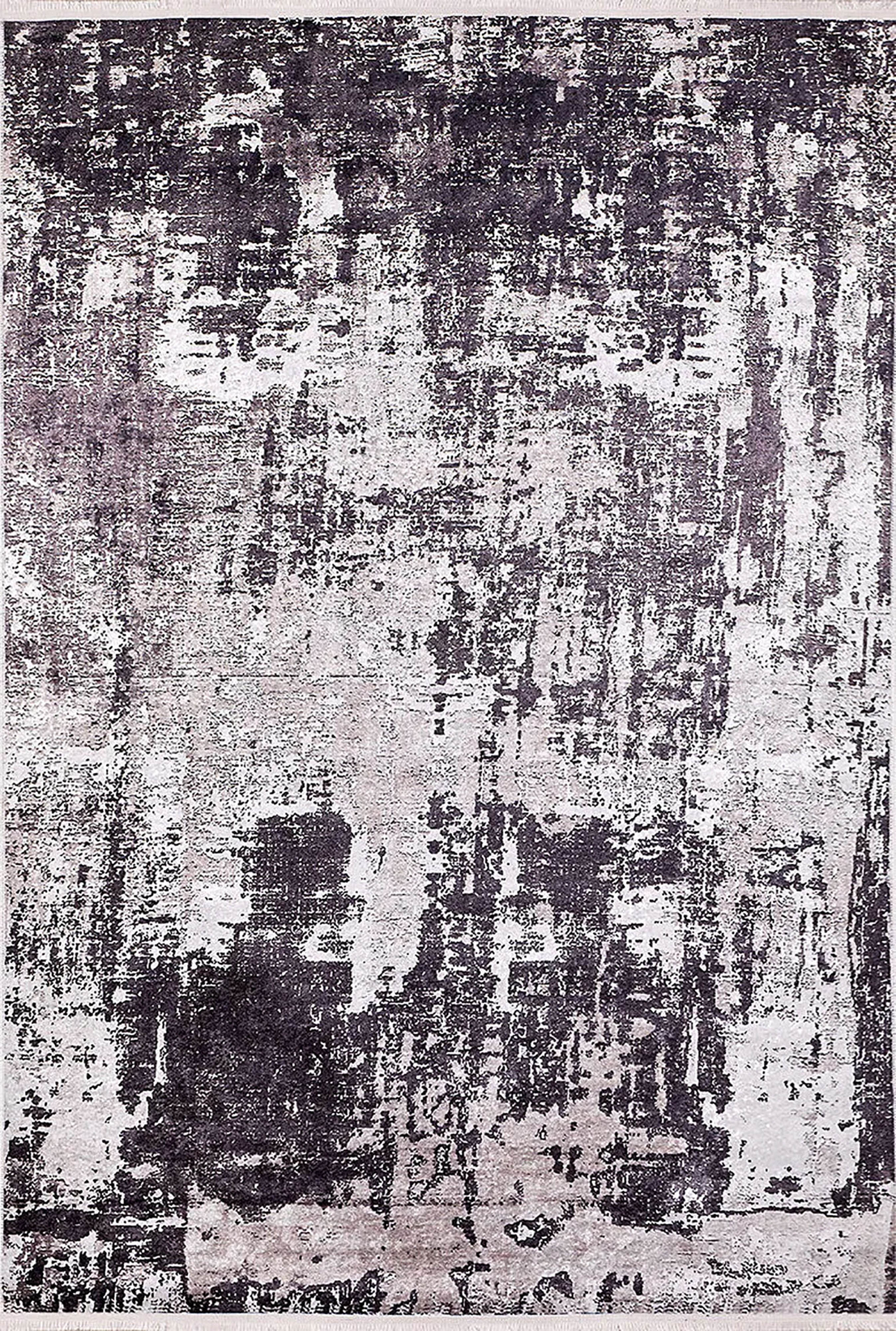 Koyu Füme ve Gri Soyut Sanat Halısı | Geçişli Efektli Modern Kilim