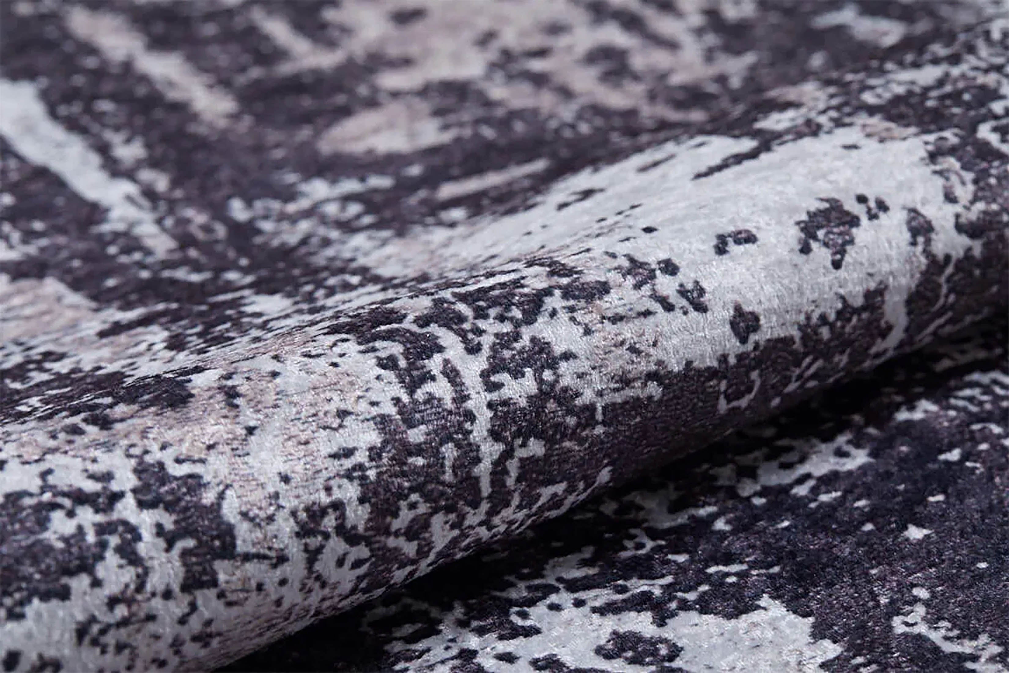 Koyu Füme ve Gri Soyut Sanat Halısı | Geçişli Efektli Modern Kilim