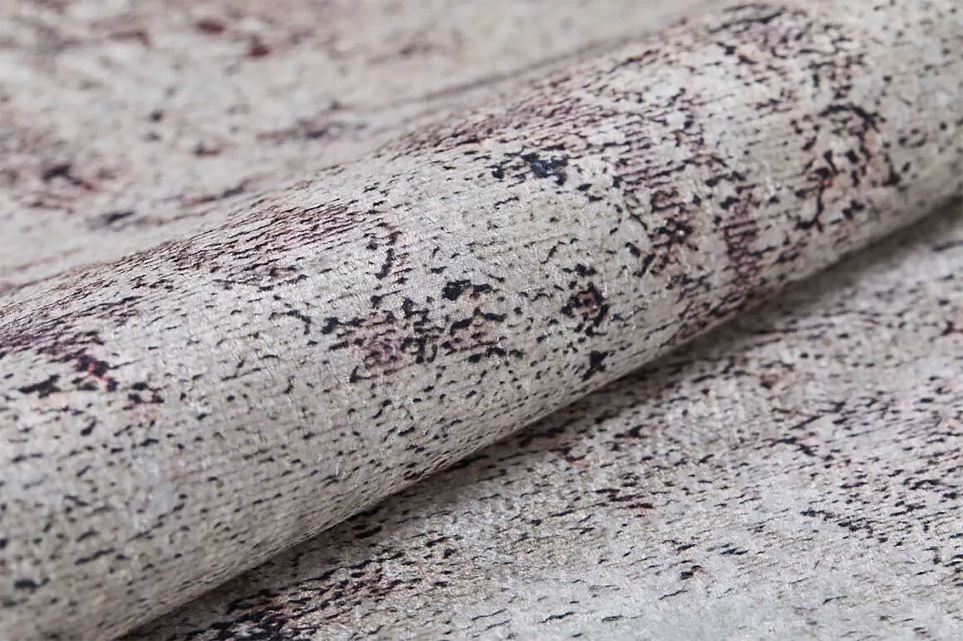 Krem, Bordo ve Gri Soyut Sanat Halısı | Modern Geçişli Efektli Kilim