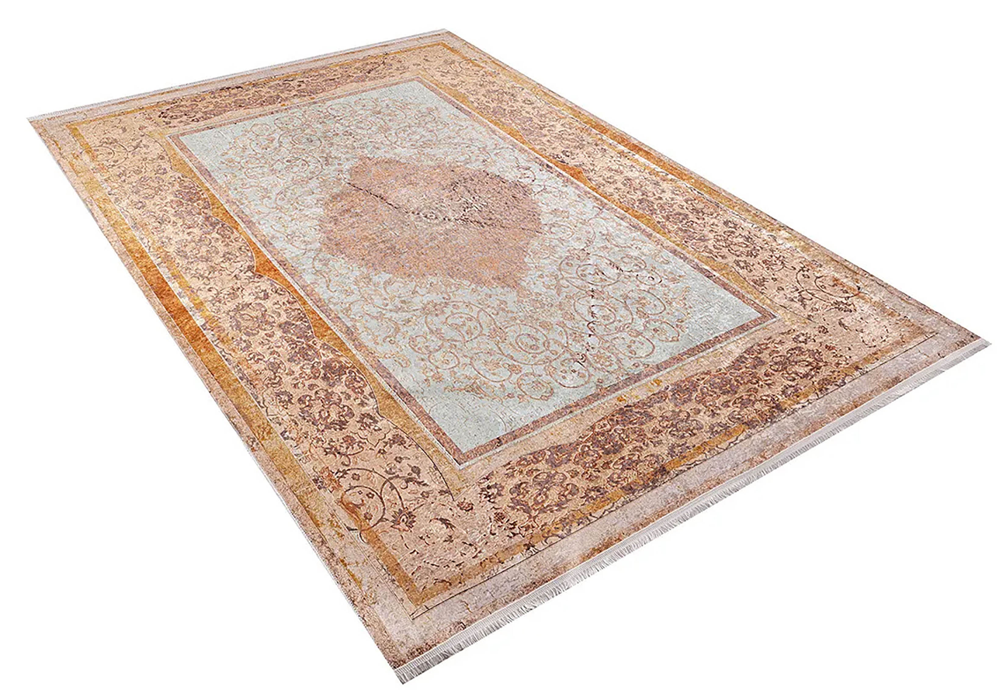 Madalyon Turuncu Krem Halı - Pera Halı