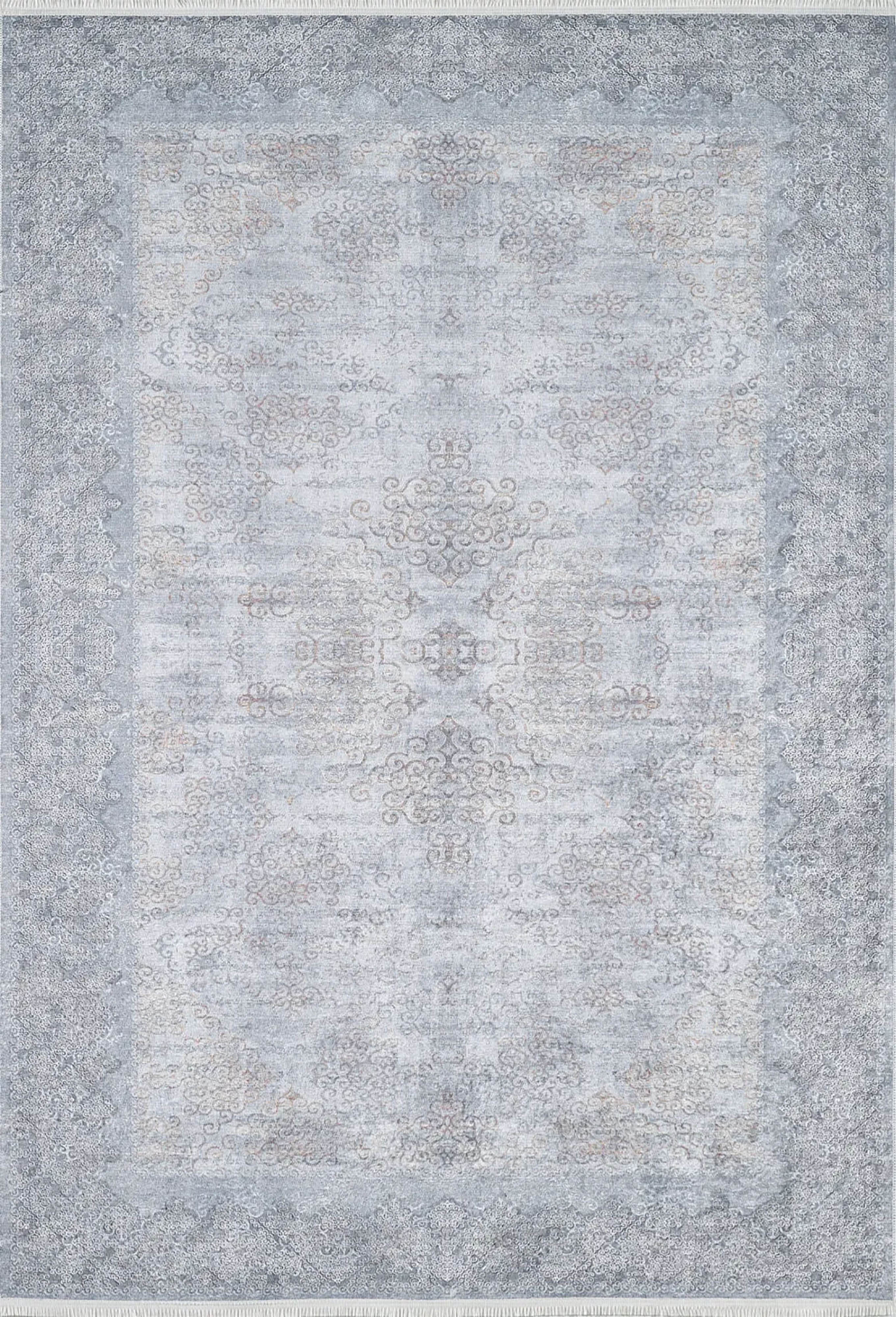 Pale Pink Cream Beige Geometric Patterned Kilim Rug