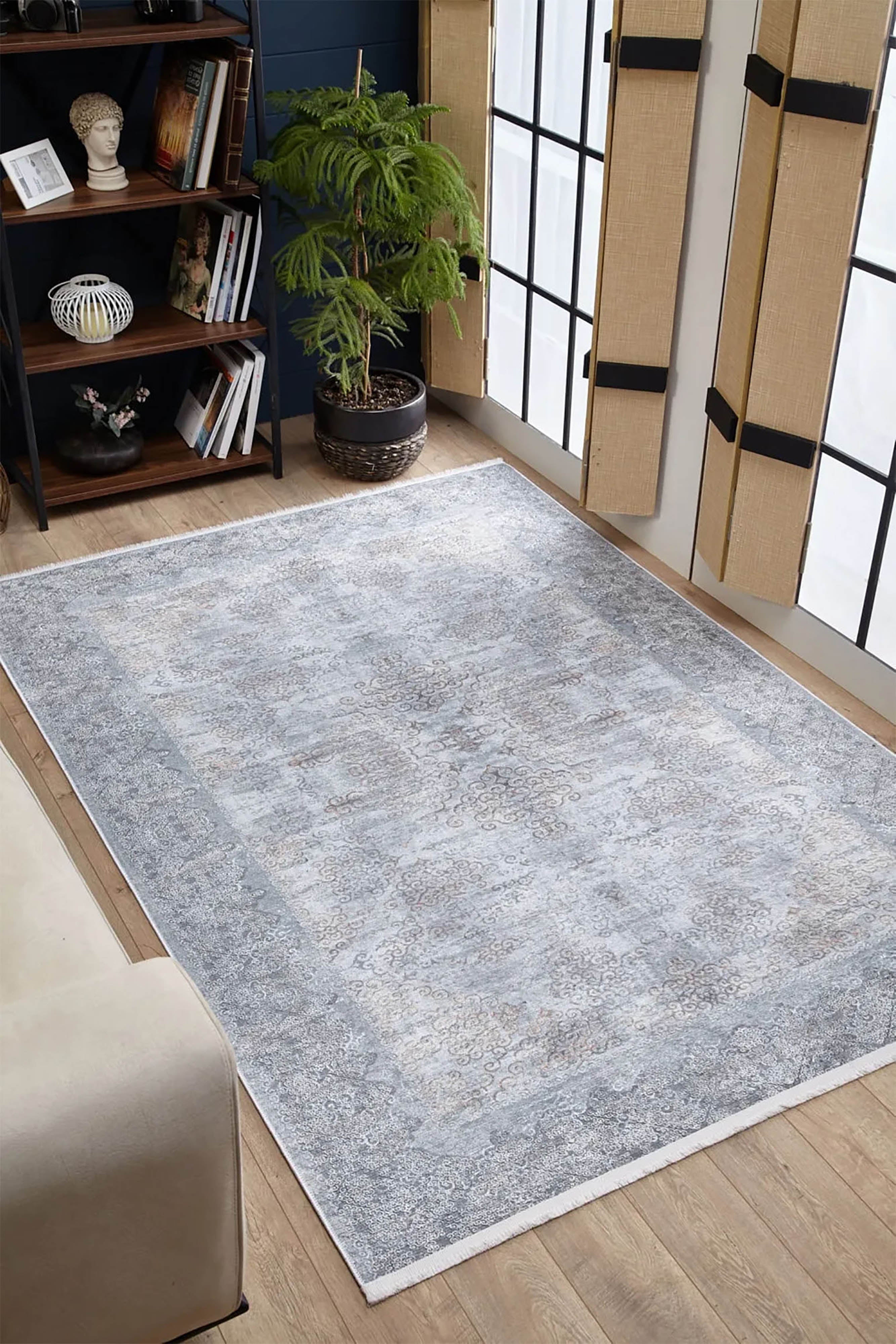 Pale Pink Cream Beige Geometric Patterned Kilim Rug
