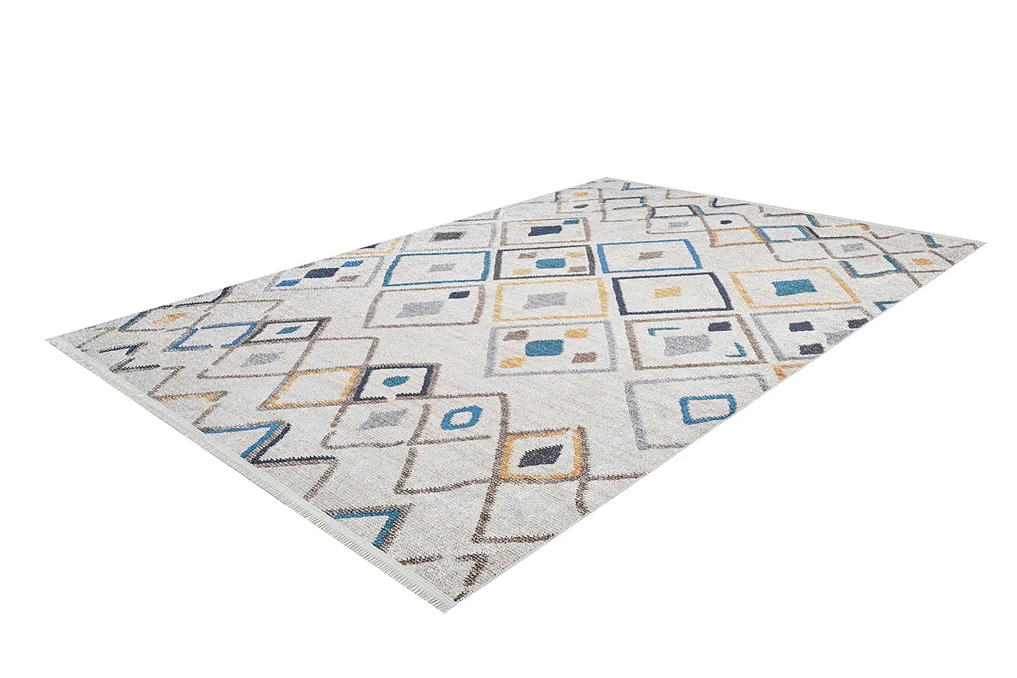 Fas Tarzı Kırmızı Geometrik Desenli Bohem Kilim Halı - Pera Halı