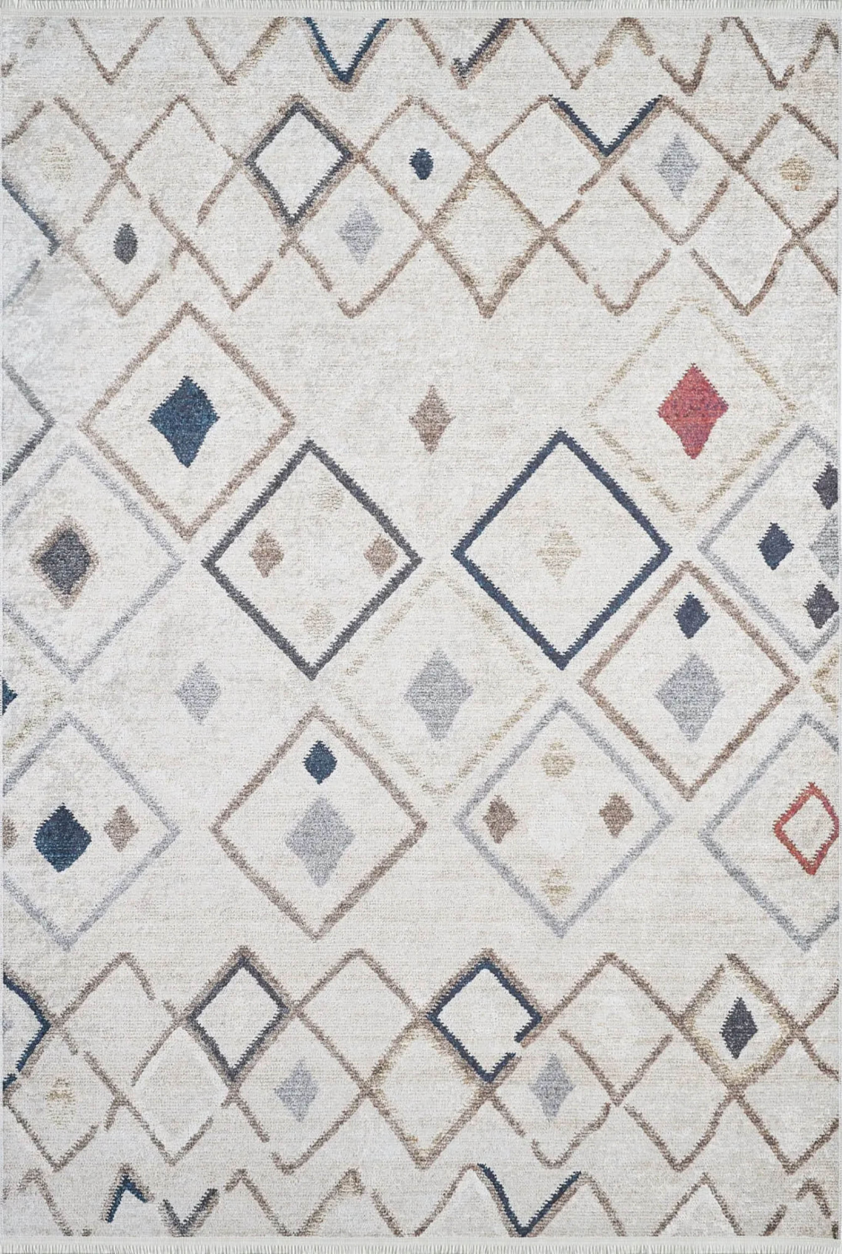 Fas Tarzı Geometrik Desenli Bohem Kilim Halı - Pera Halı