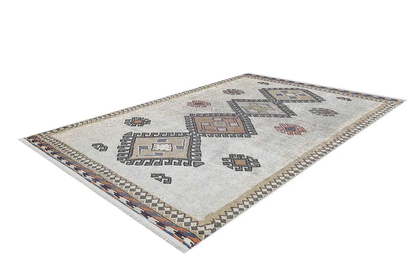 Fas Bej Gri Kilim Halı - Pera Halı
