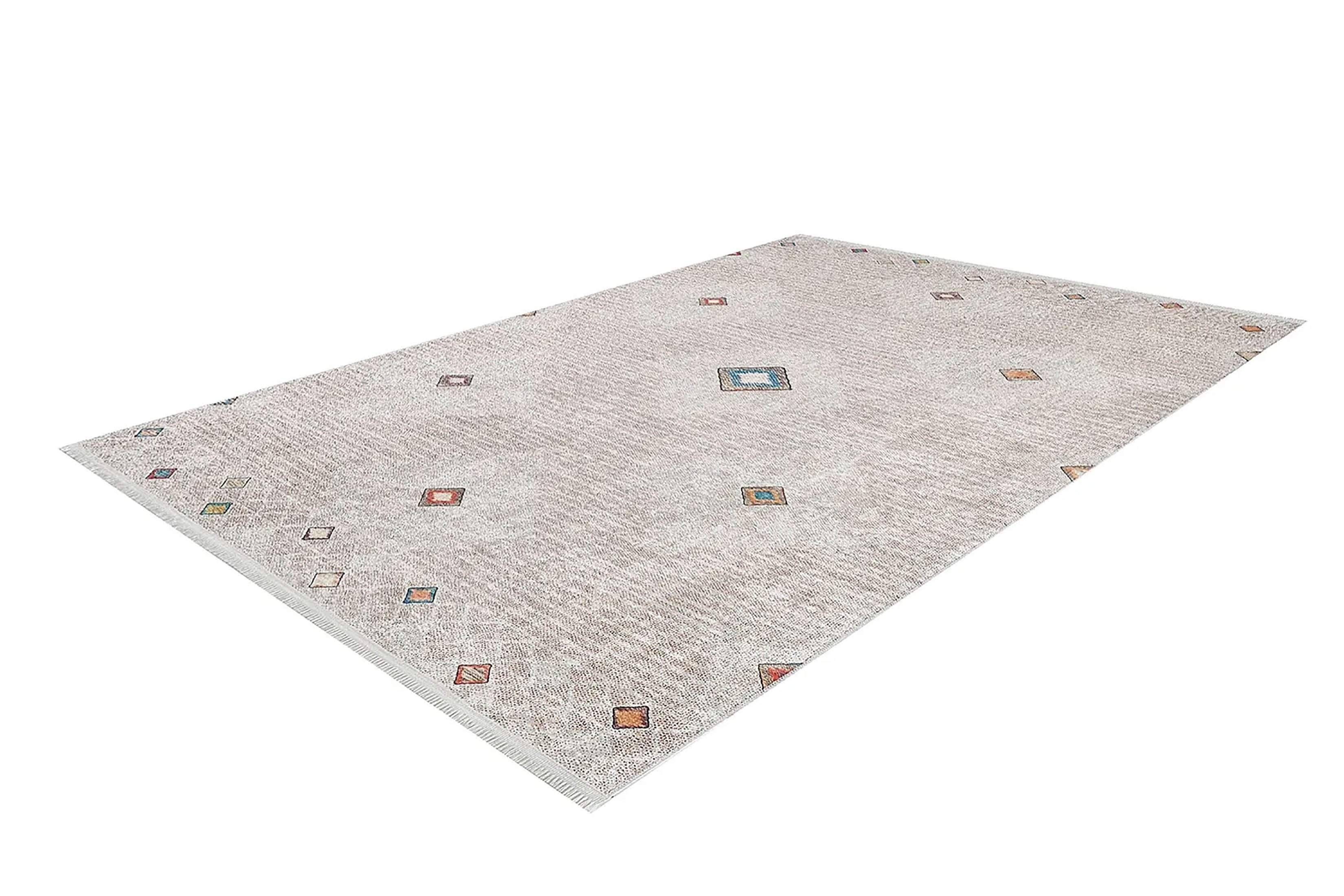 Bej Geometrik Modern Antika Vintage Halı