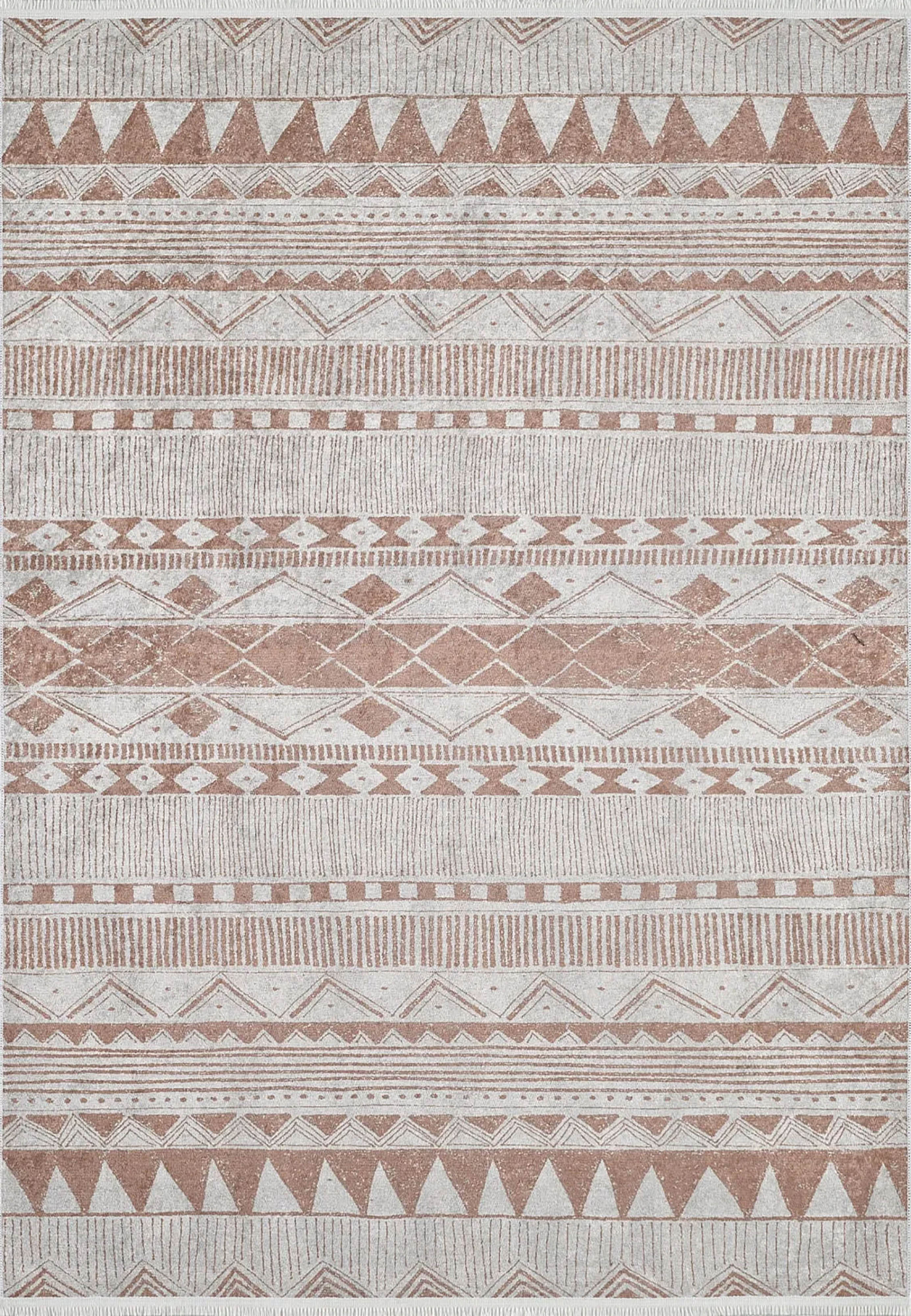 Bej Geometrik Kilim Halı - Pera Halı