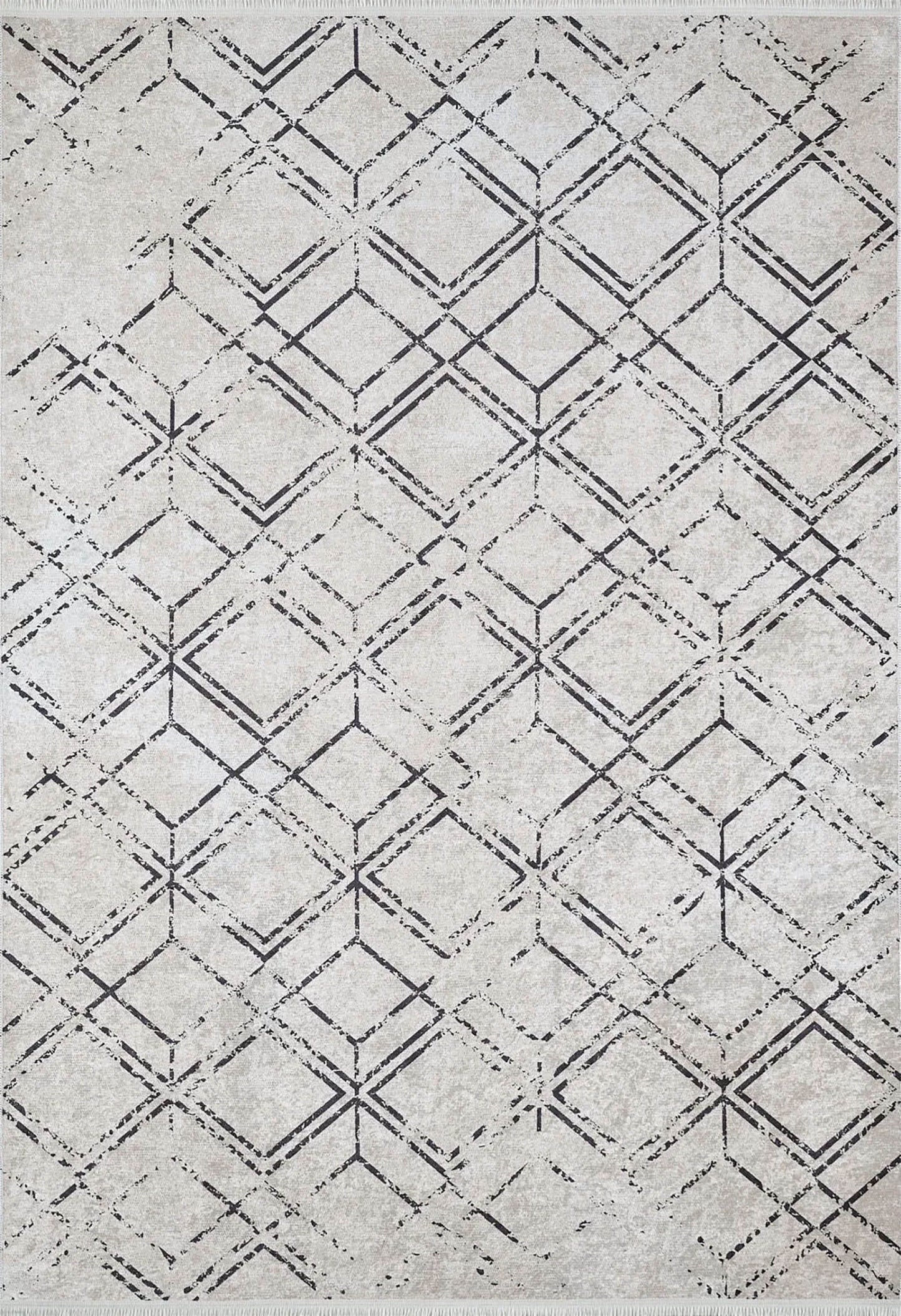 Gri Geometrik Antika Halı - Pera Halı