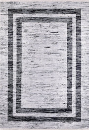 Modern Halı | Siyah Beyaz Soyut Çizgili | Minimalist Bordür