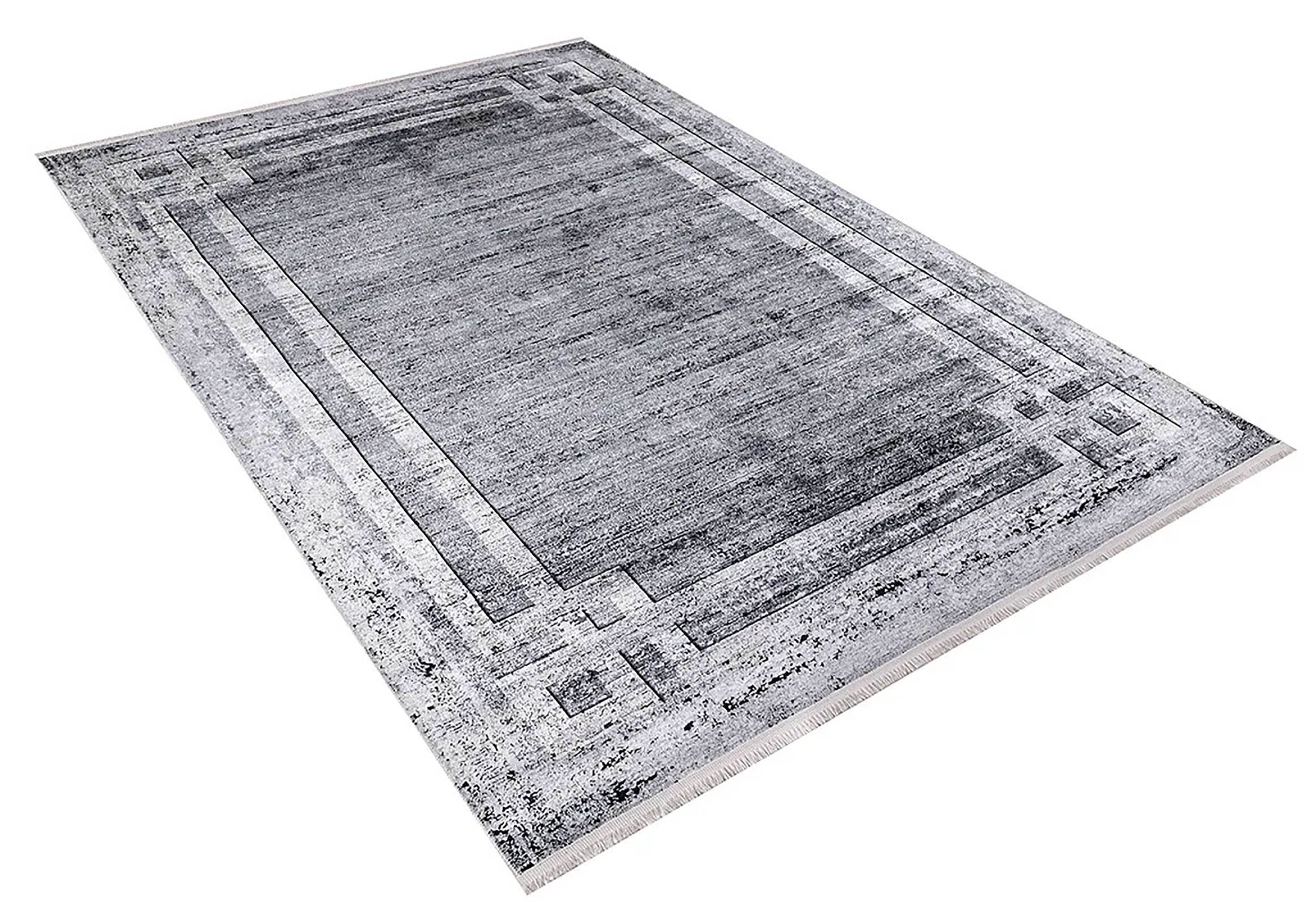 Brown Beige Geometric Antique Art Deco Rug