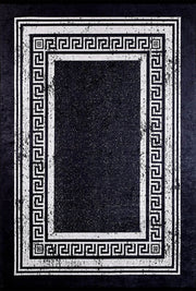 Brown Beige Geometric Antique Art Deco Rug