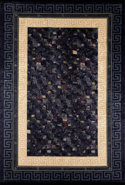 Brown Beige Geometric Antique Art Deco Rug