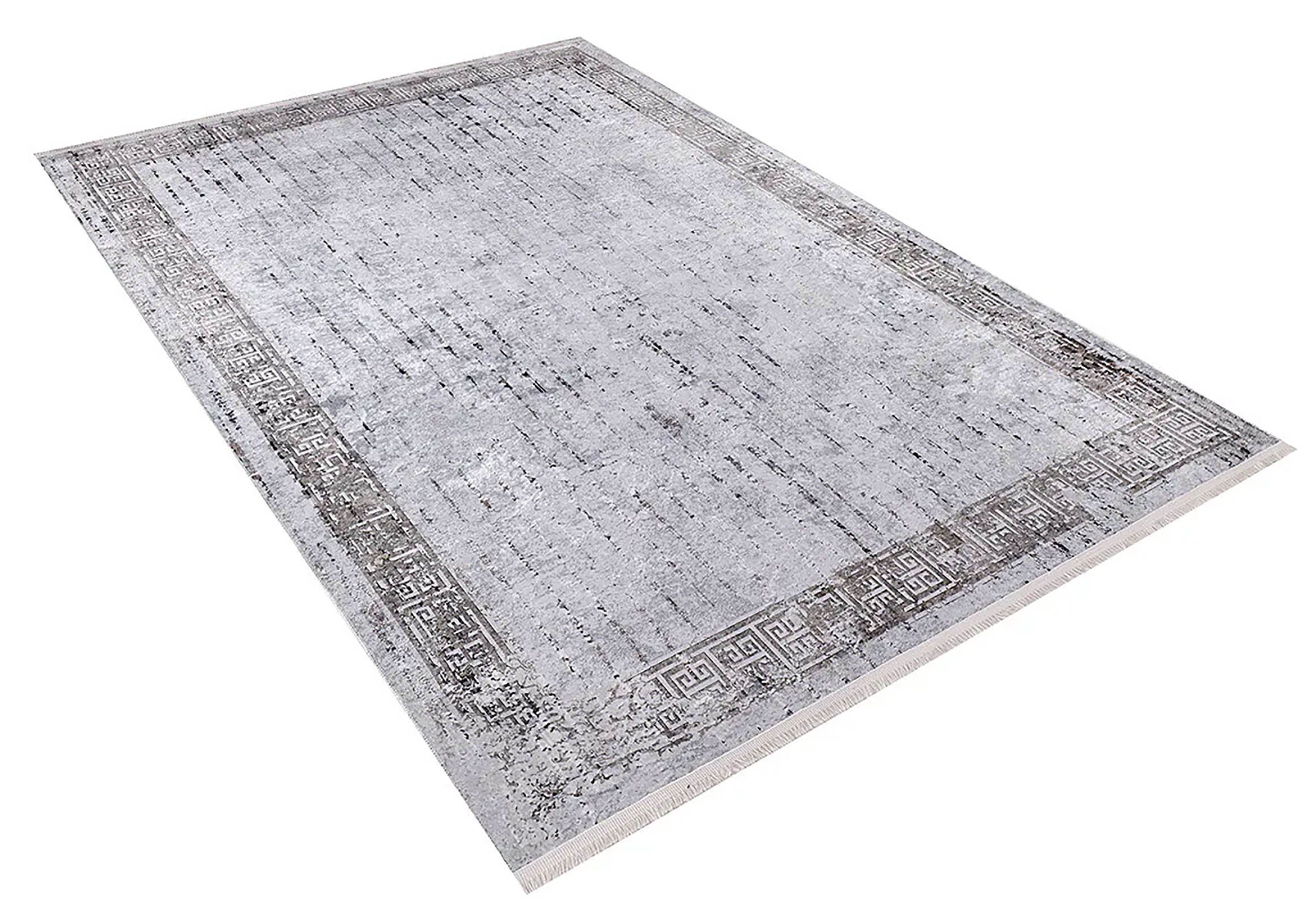 Brown Beige Geometric Antique Art Deco Rug