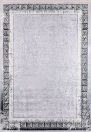 Brown Beige Geometric Antique Art Deco Rug