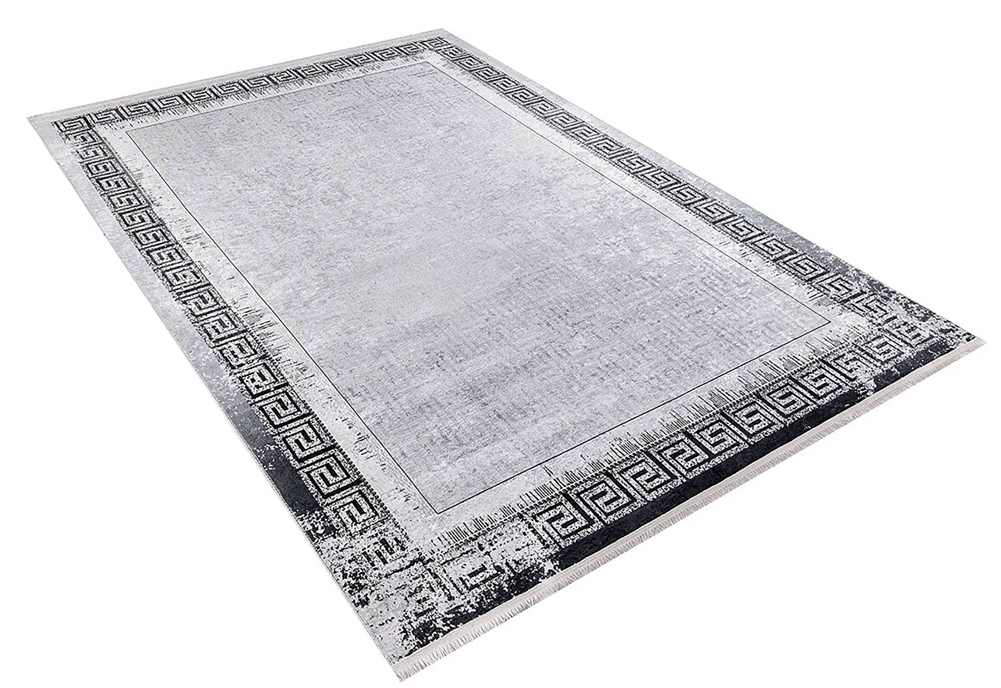 Brown Beige Geometric Antique Art Deco Rug