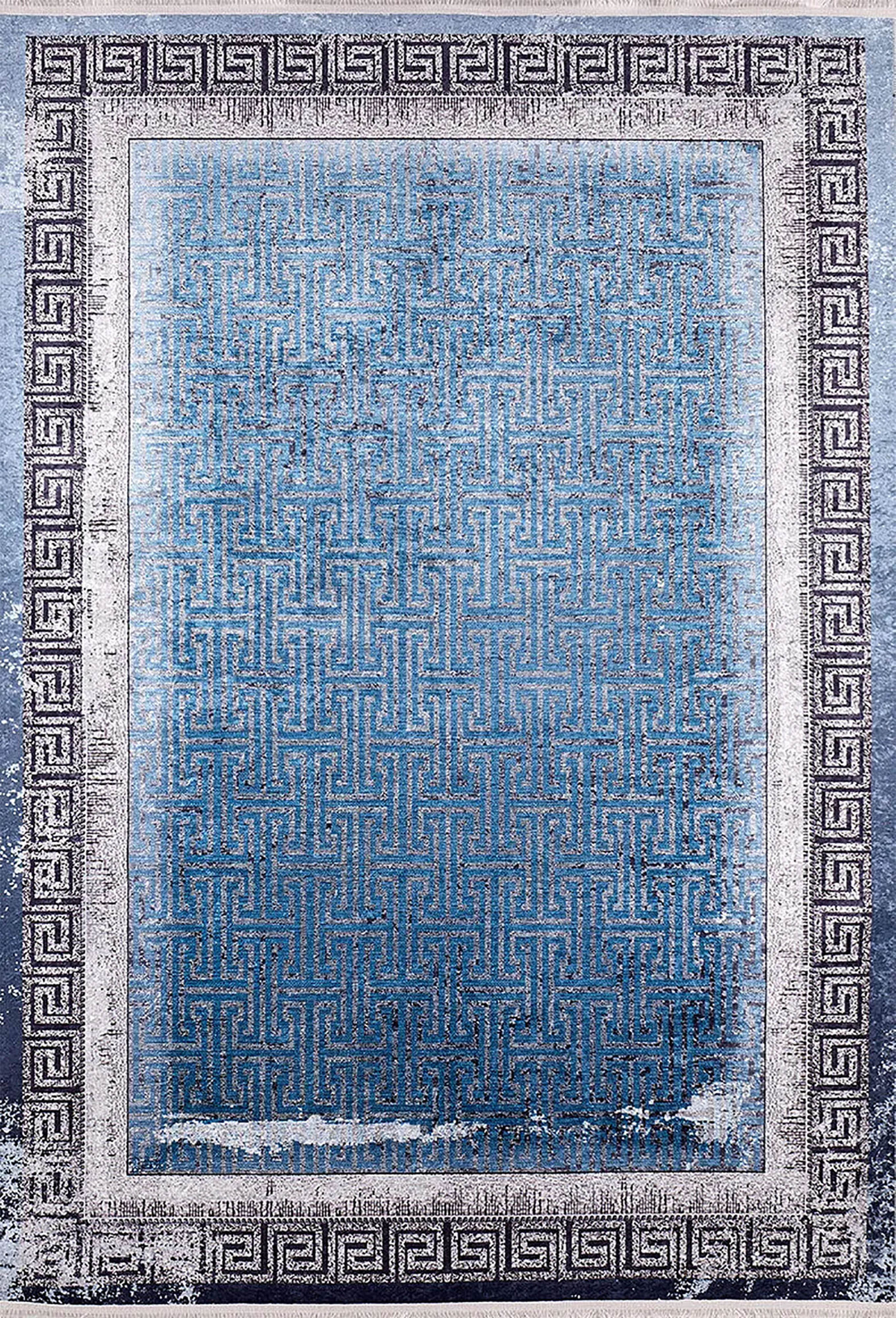Brown Beige Geometric Antique Art Deco Rug