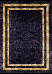 Brown Beige Geometric Antique Art Deco Rug