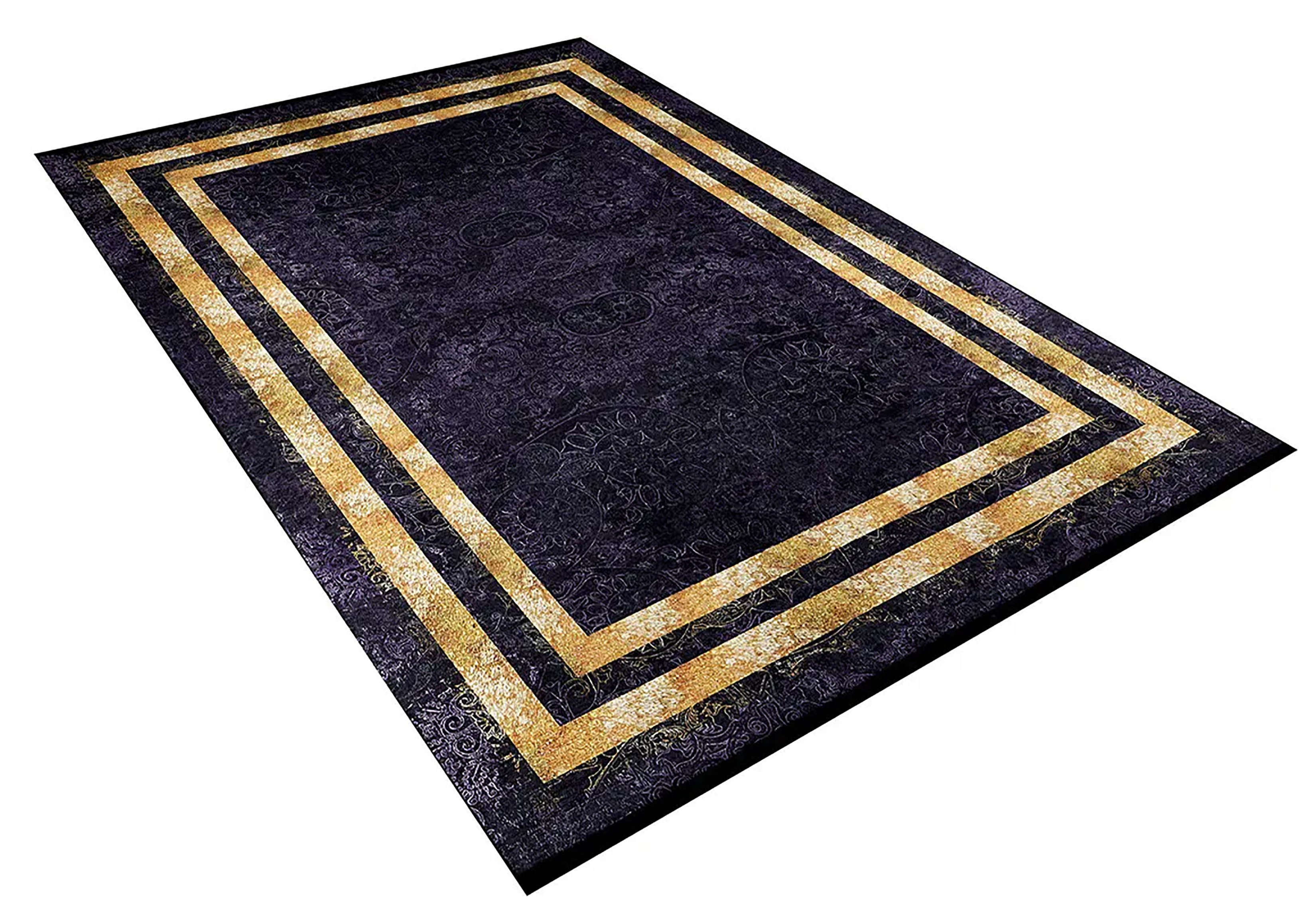 Brown Beige Geometric Antique Art Deco Rug