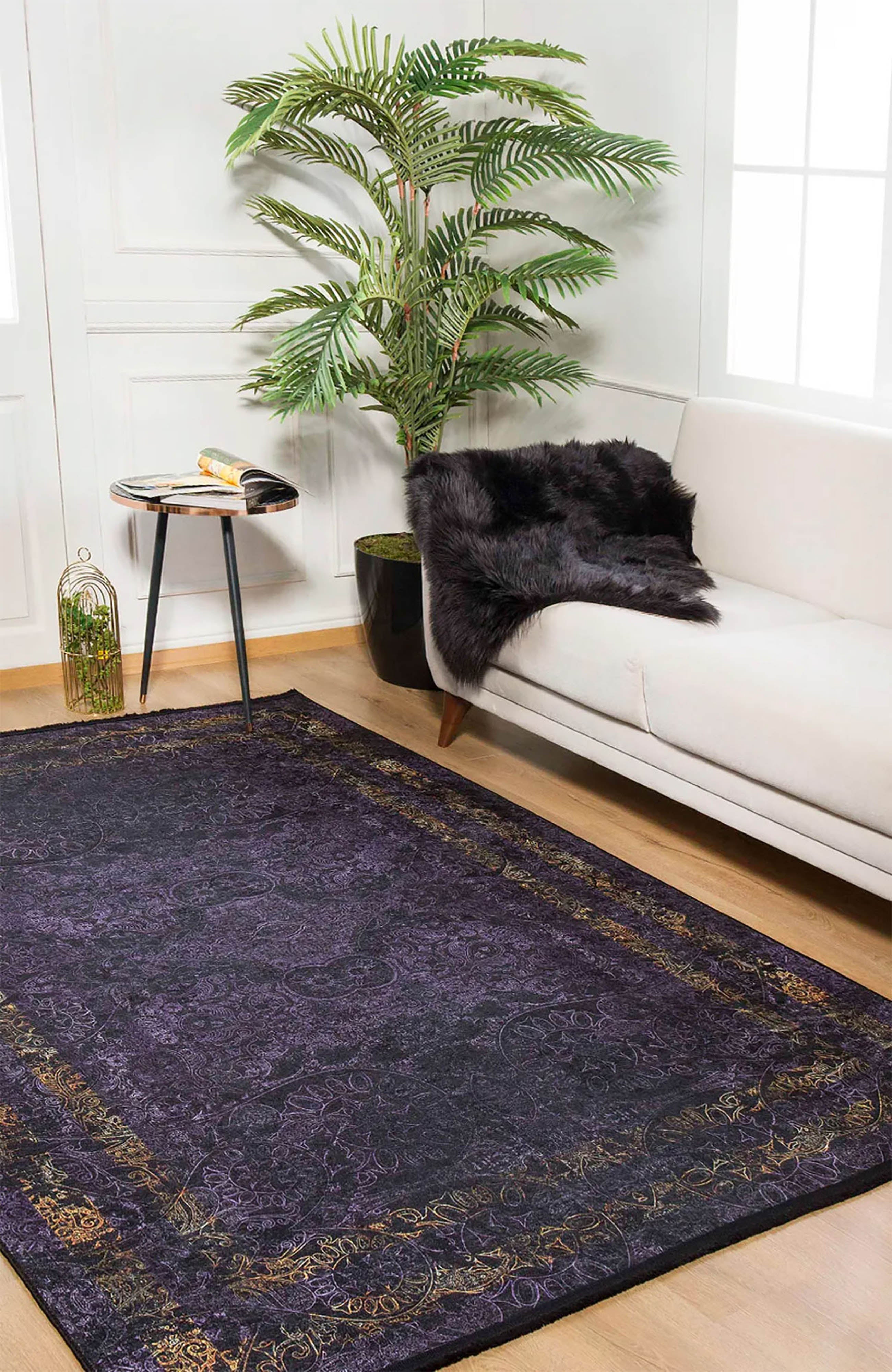 Brown Beige Geometric Antique Art Deco Rug