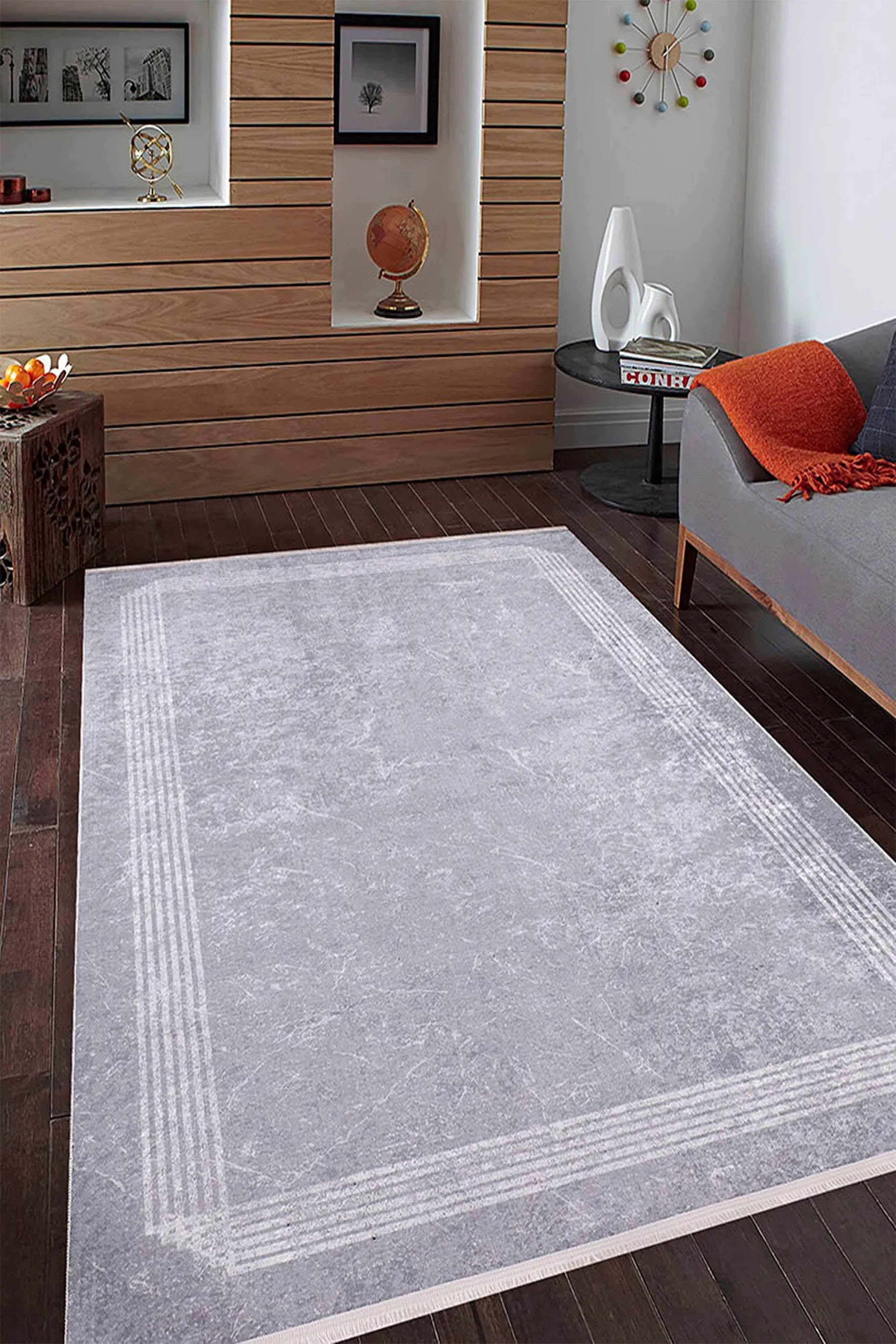 Brown Beige Geometric Antique Art Deco Rug