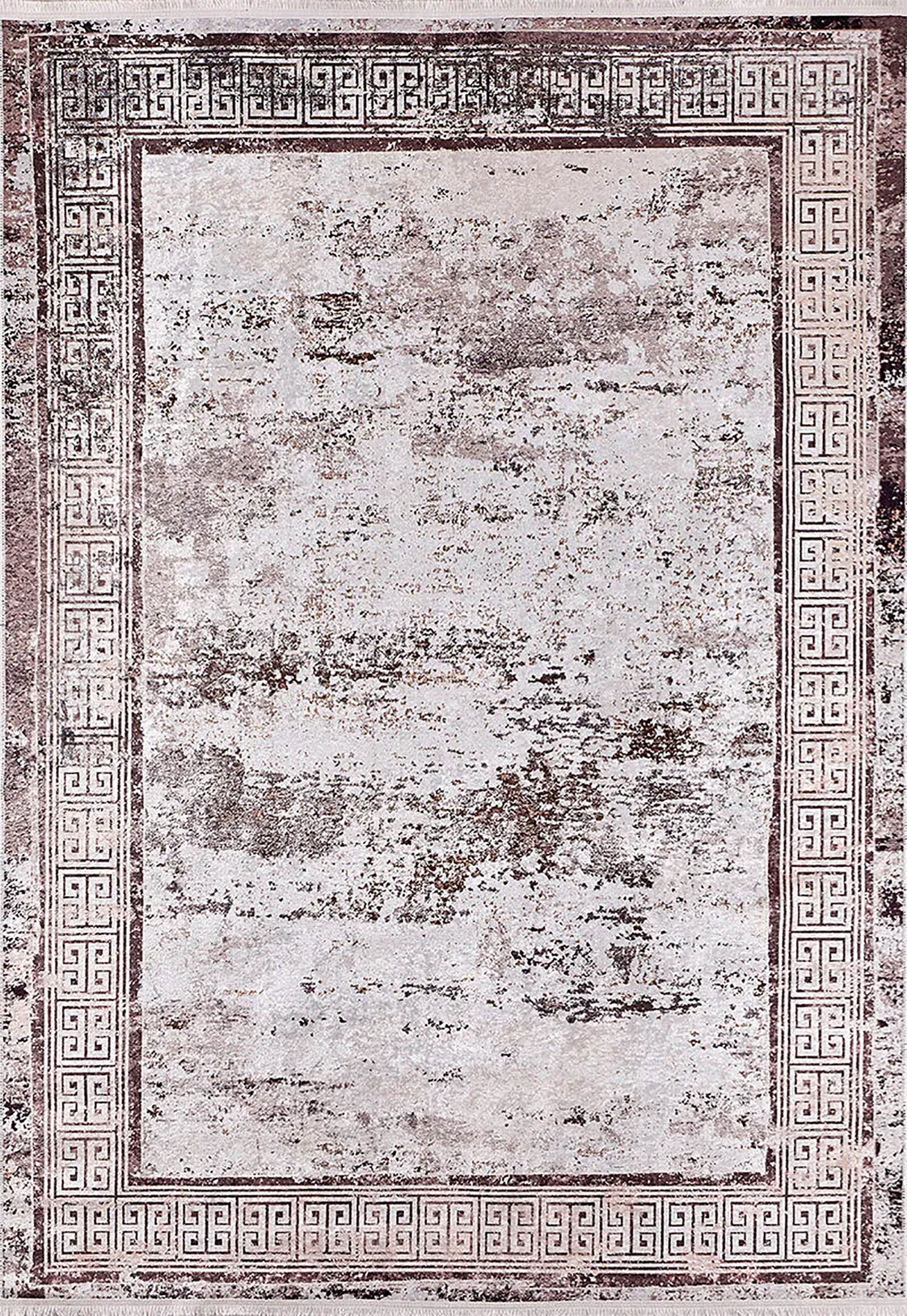 Braunbeiger geometrischer antiker Art Deco Teppich