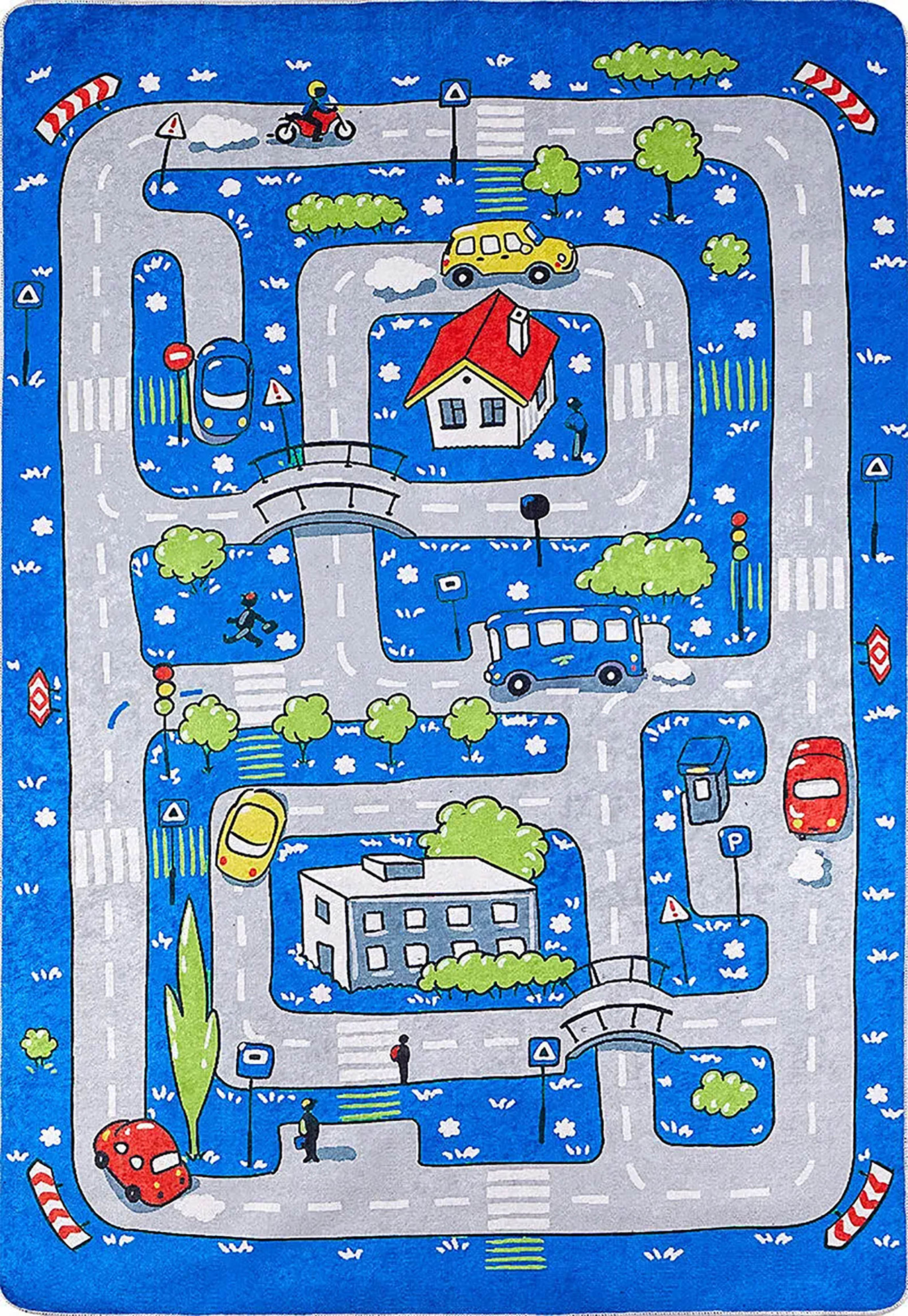 Kinderteppich mit Verkehrsmotiv