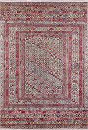 Kırmızı Bej Geleneksel Otantik Desenli Etnik Halı